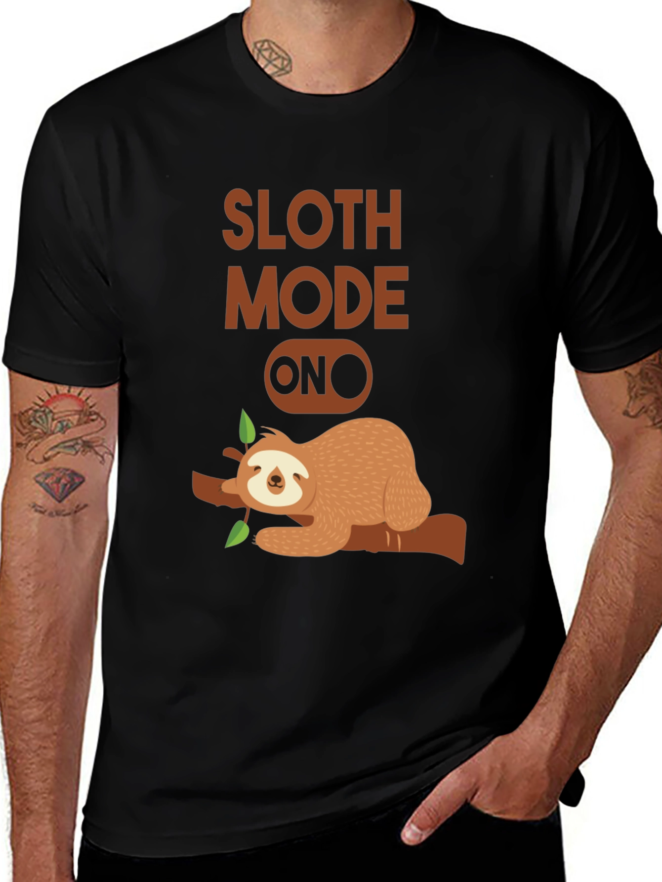 Variant 25 of Sloth Mode On Graphic Tee - Relaxed & Comfy Casual Wear