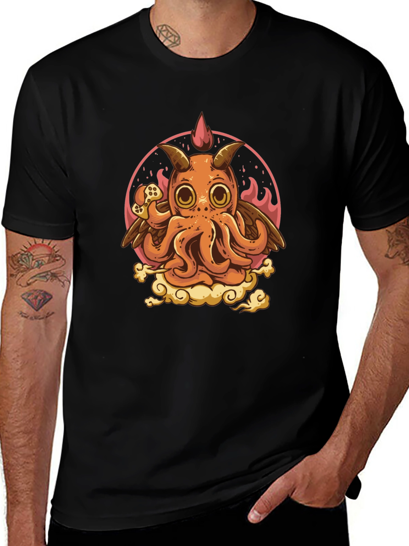 Gamer Demon Octopus T-Shirt - Unique Graphic Tee