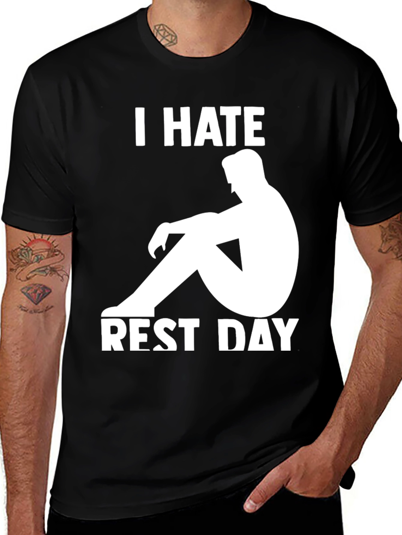 Variant 4 of I Hate Rest Day T-Shirt - Fitness Humor Tee