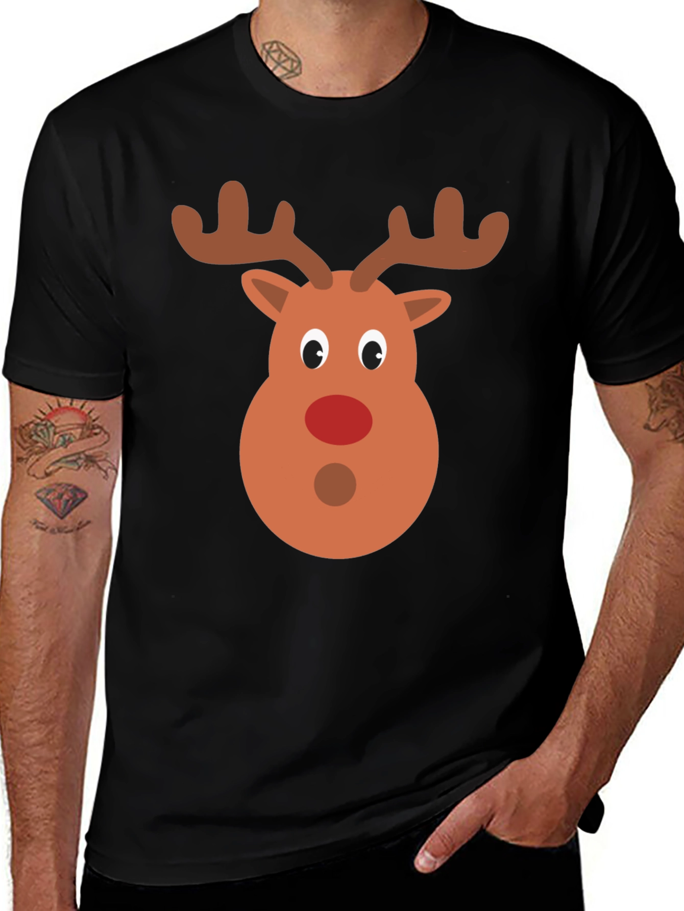 Variant 17 of Festive Reindeer Graphic Tee - Holiday Cheer