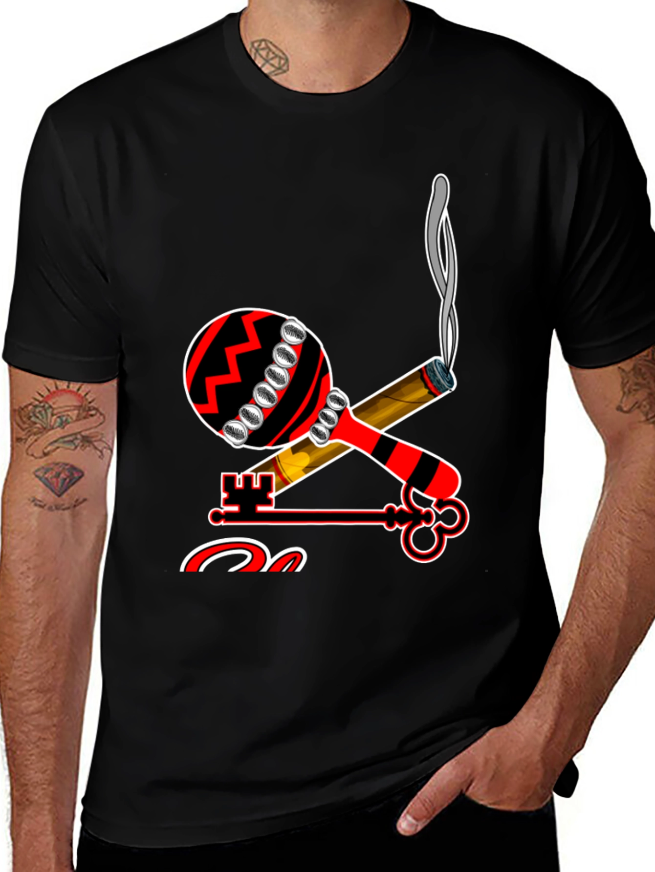 Variant 8 of Cuban Cigar T-Shirt - Maraca, Key & Smoke 
