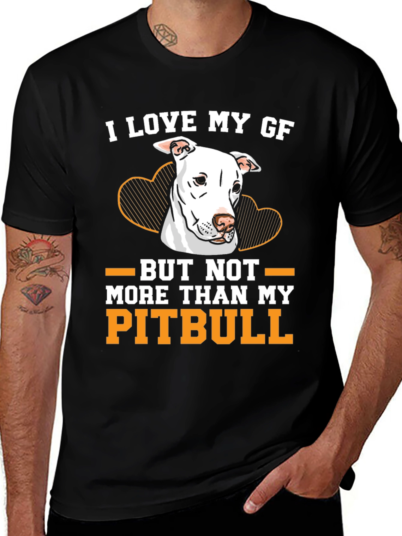 Black I Love My Pitbull T-Shirt main image