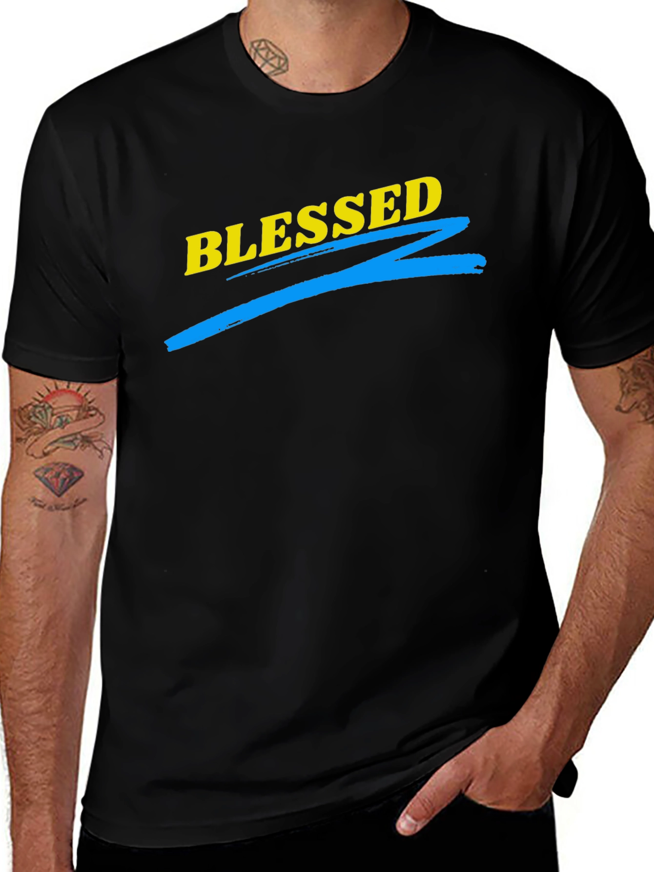 Variant 14 of Blessed Graphic T-Shirt - Black