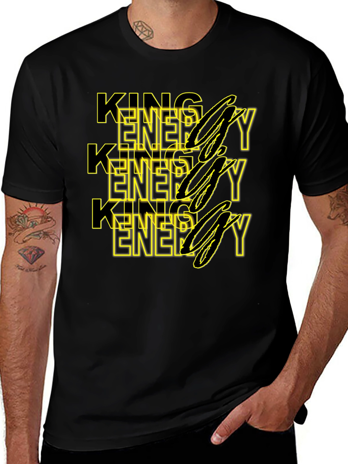 Variant 23 of King Energy Graphic Tee - Black