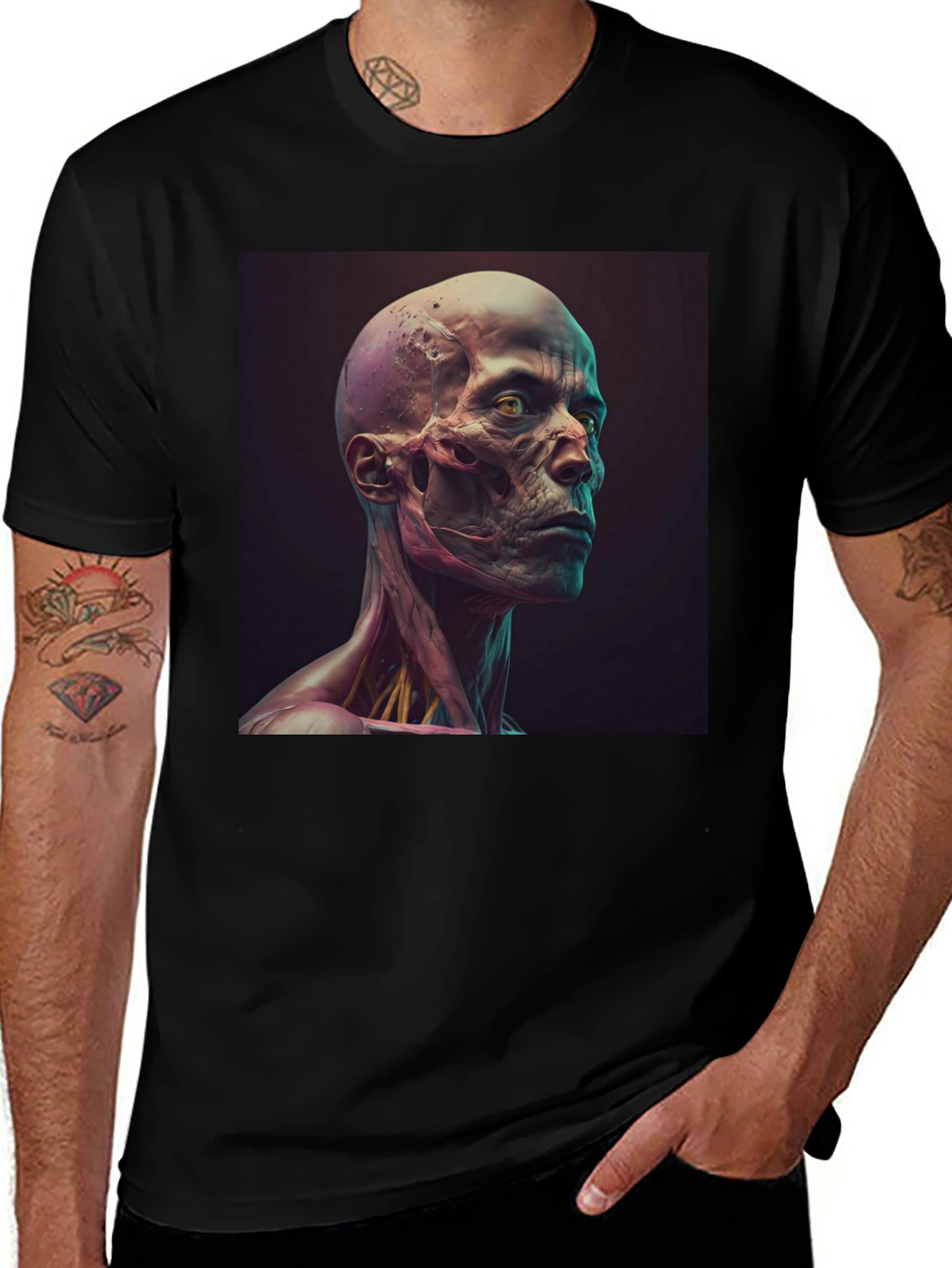 Anatomical Skull Graphic Tee - Unique Art Shirt
