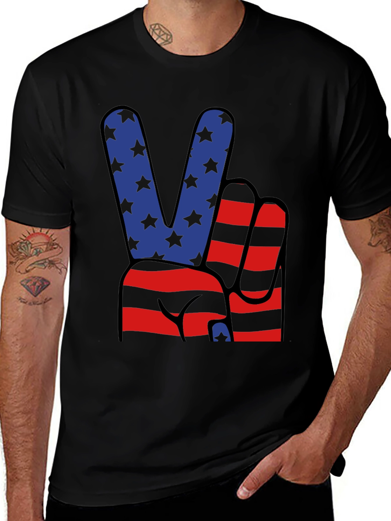 Variant 22 of Patriotic Peace Sign Graphic T-Shirt
