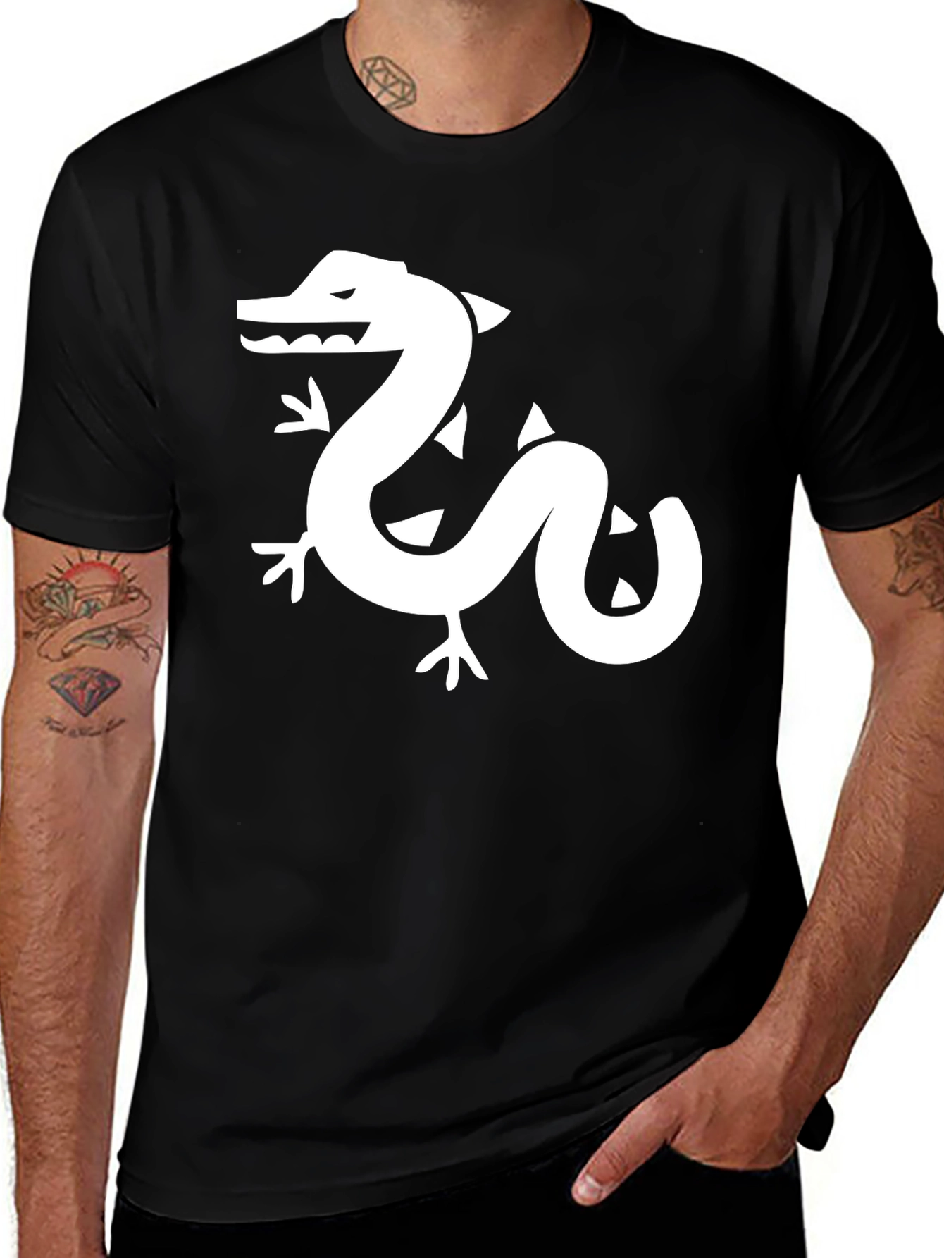 Variant 23 of Dragon Graphic Tee - Black