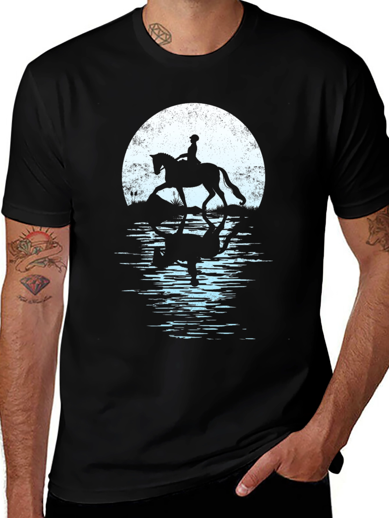 Variant 16 of Equestrian Moon Reflection Graphic Tee