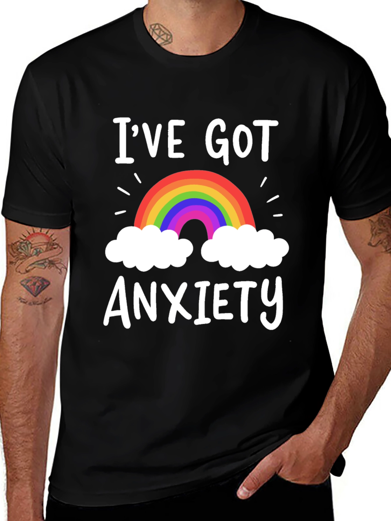 Variant 28 of I've Got Anxiety Rainbow Graphic T-Shirt