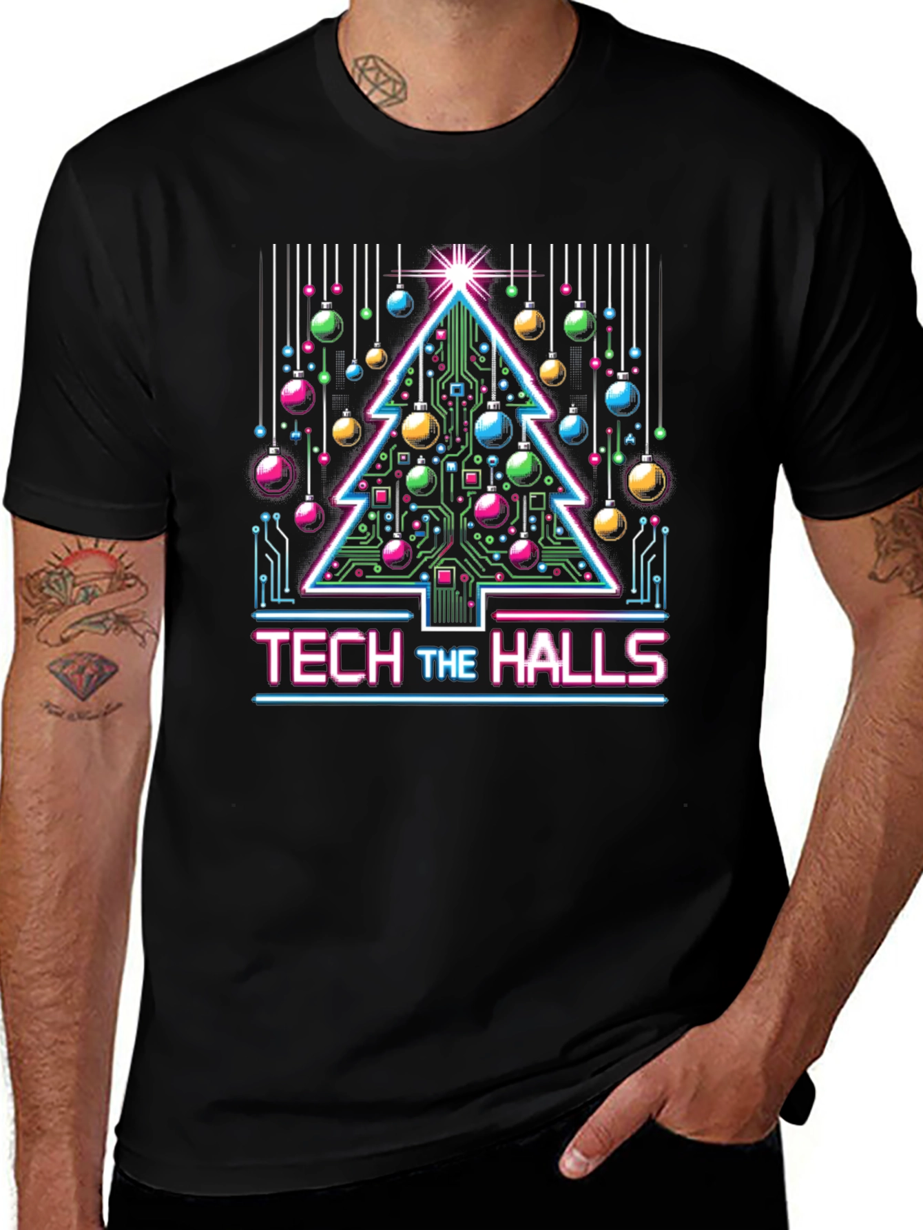 Tech the Halls Christmas T-Shirt - Circuit Board Tree