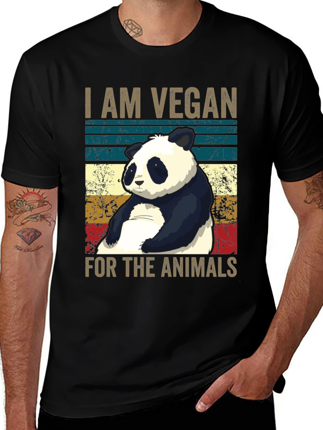 Variant 11 of Vegan Panda Graphic Tee - Animal Lover T-Shirt