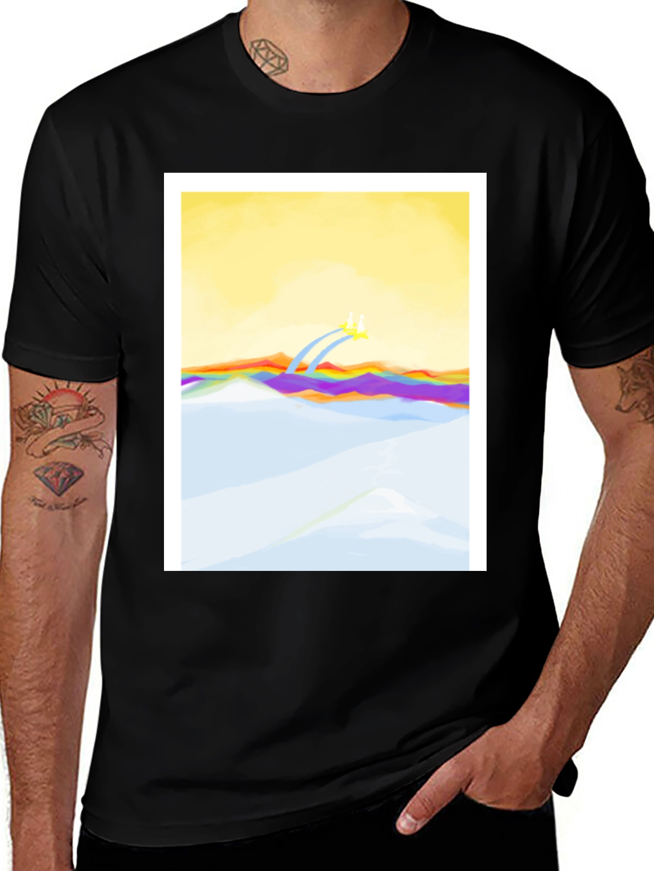 Variant 11 of Abstract Landscape Graphic Tee - Stylish & Unique
