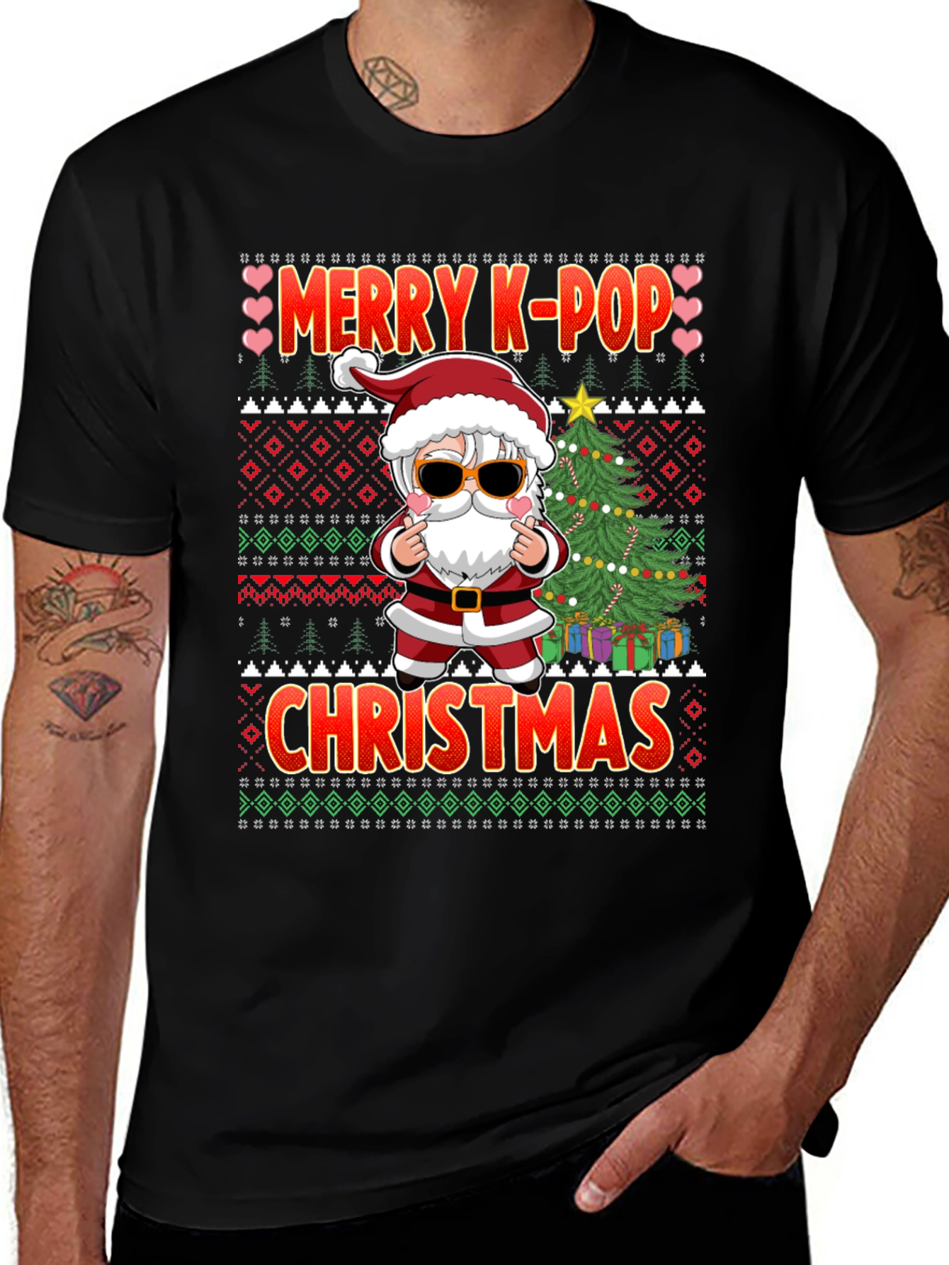 Merry K-Pop Christmas Graphic T-Shirt