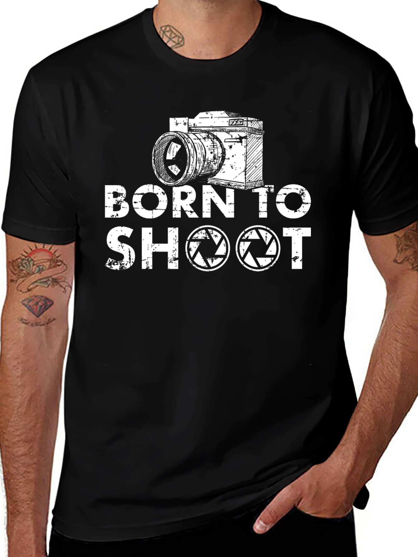 Variant 25 of Born To Shoot Camera Graphic Tee - Photographer T-Shirt