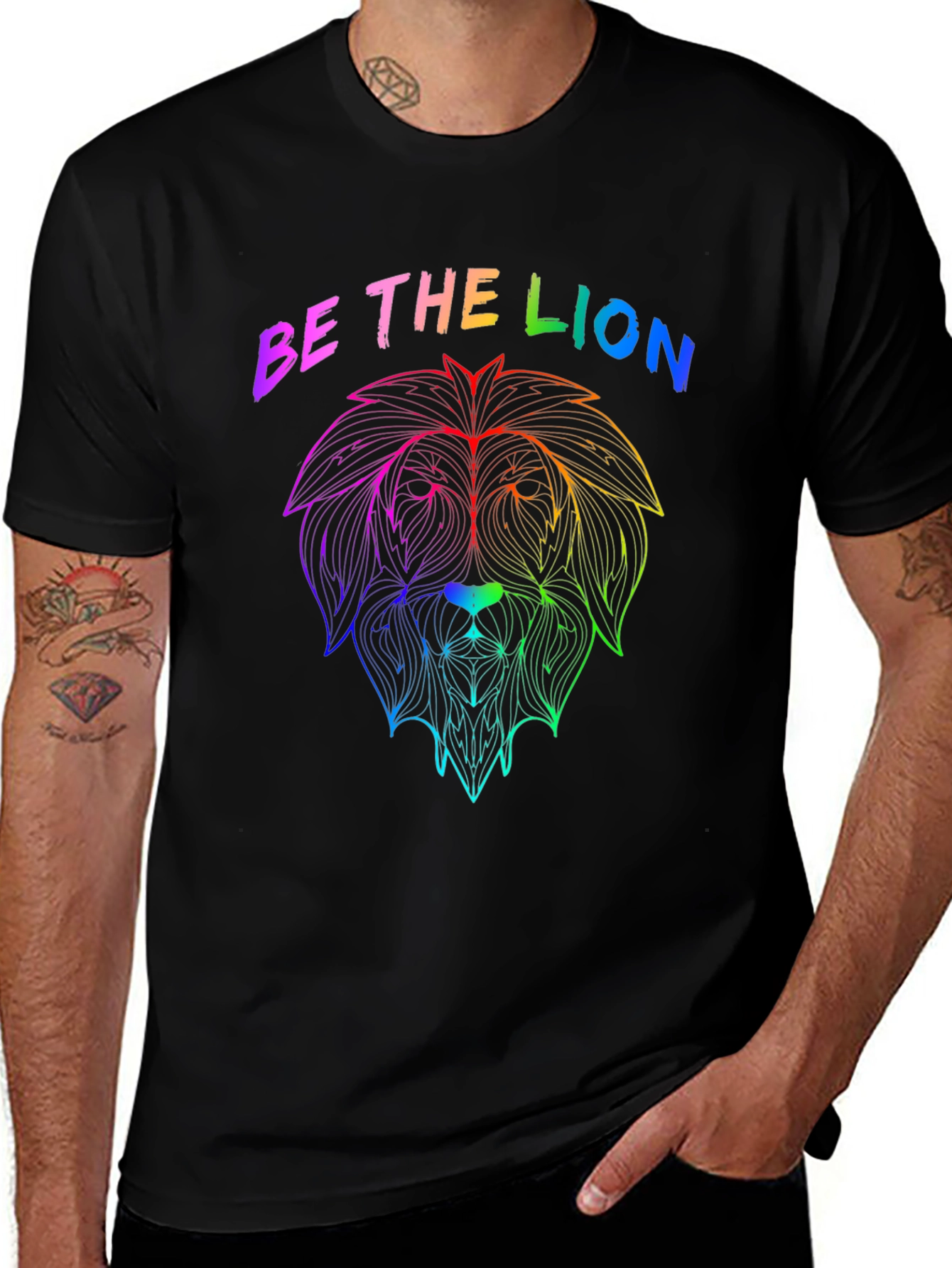 Variant 8 of Rainbow Lion Graphic Tee - Be The Lion