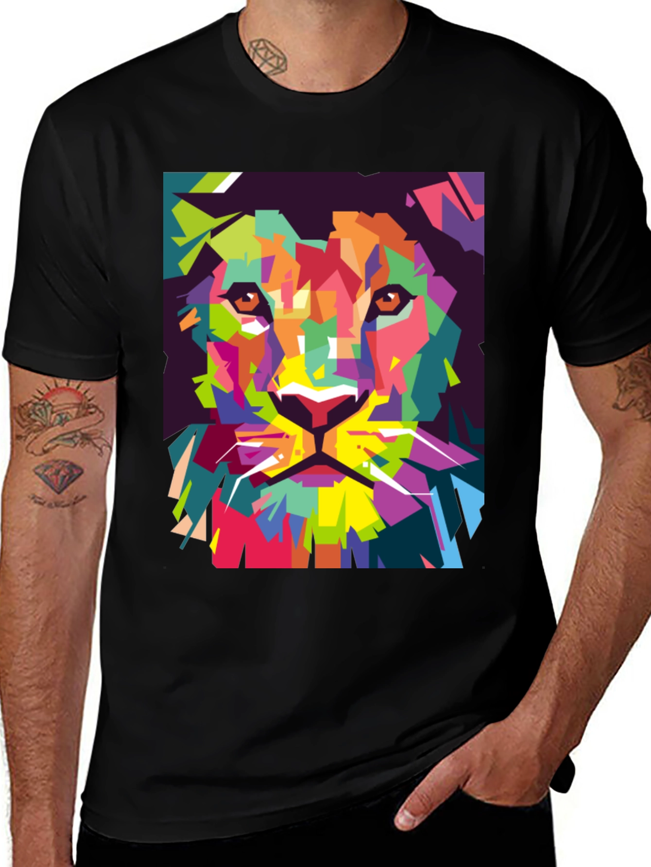 Variant 12 of Abstract Lion Graphic T-Shirt