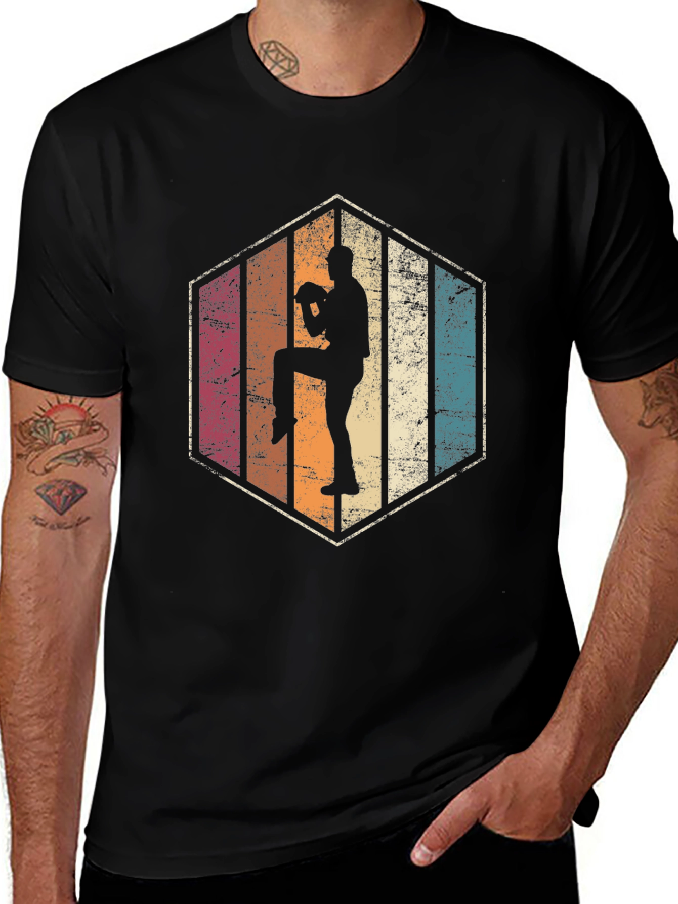 Variant 23 of Retro Baseball Pitcher Graphic T-Shirt