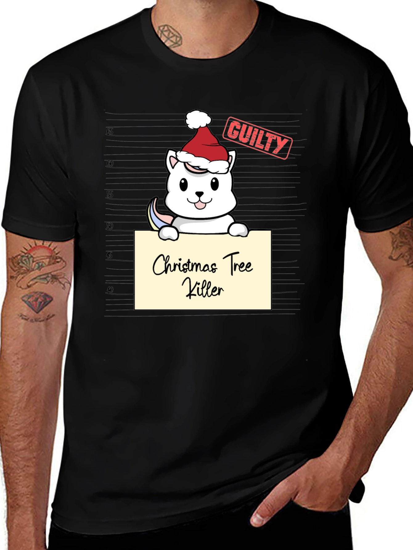Christmas Tree Killer Guilty Santa Hat T-Shirt