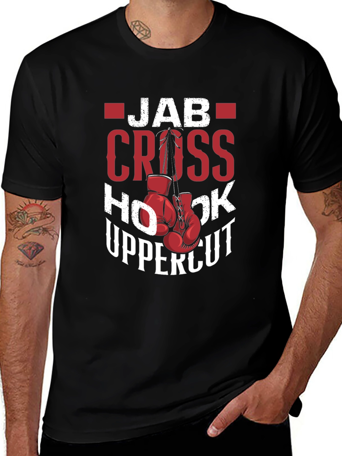 Variant 18 of Boxing Punch T-Shirt: Jab Cross Hook Uppercut