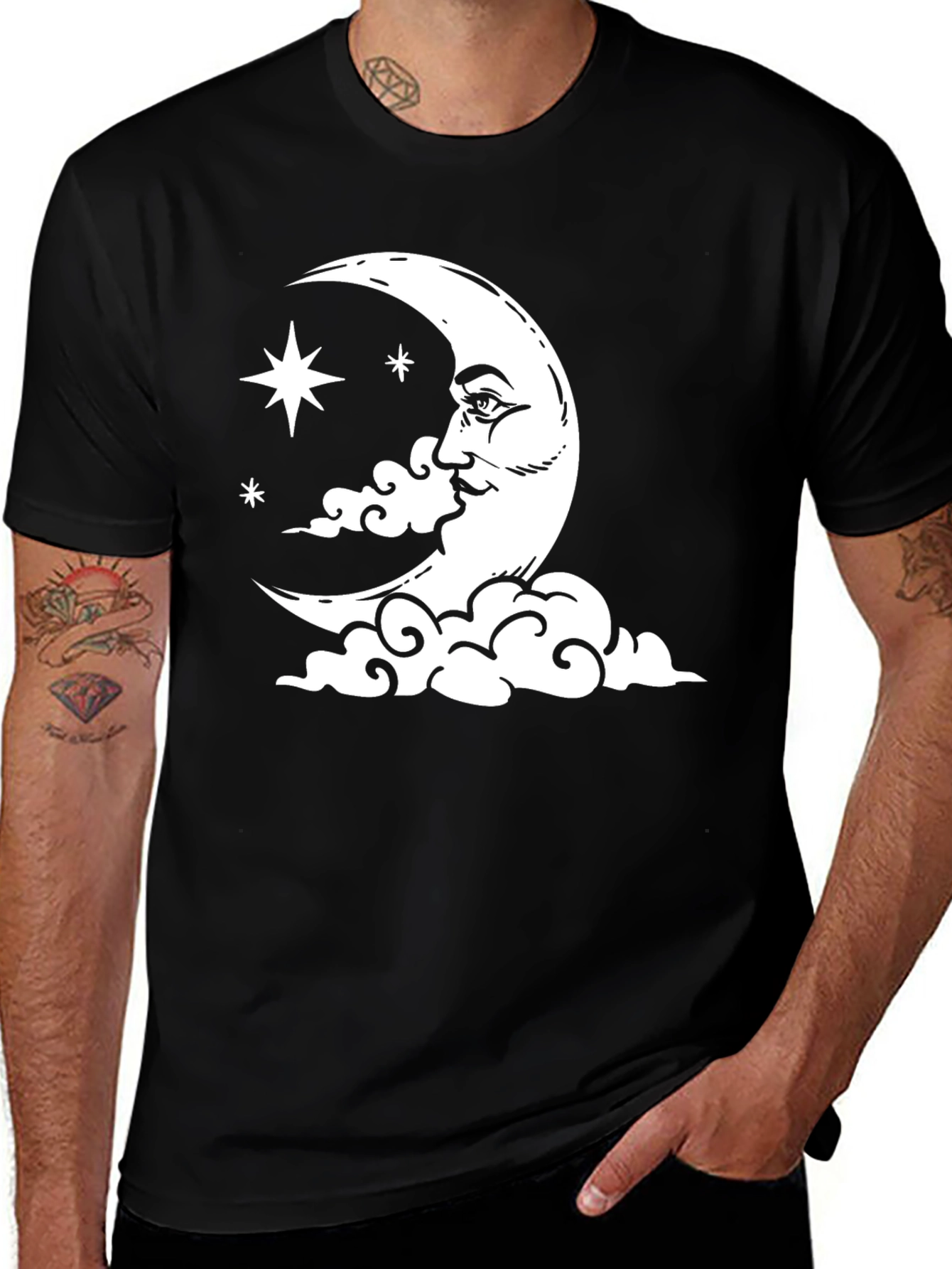 Variant 14 of Celestial Moon & Stars Graphic T-Shirt