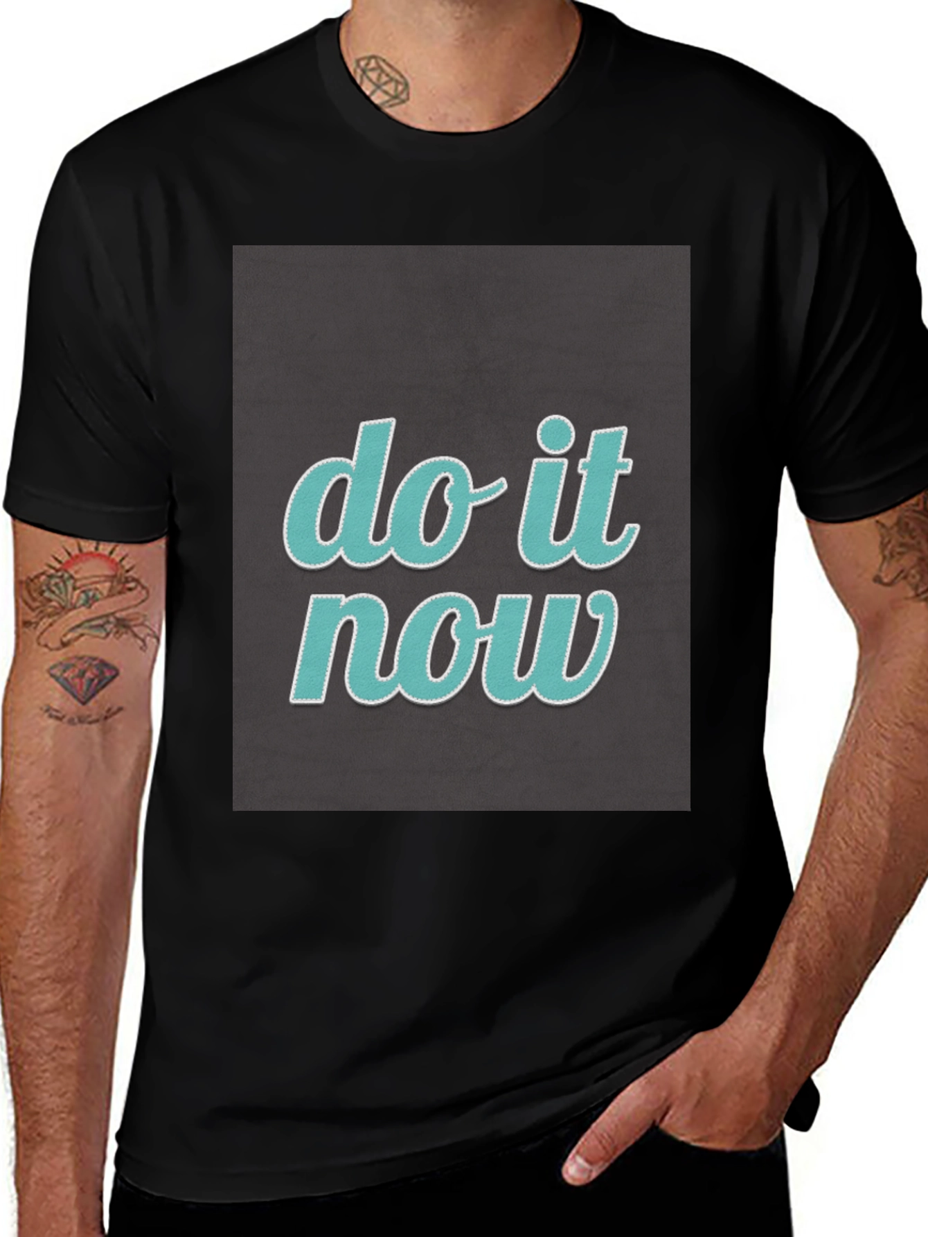Variant 23 of Do It Now Graphic Tee - Motivational Black T-Shirt
