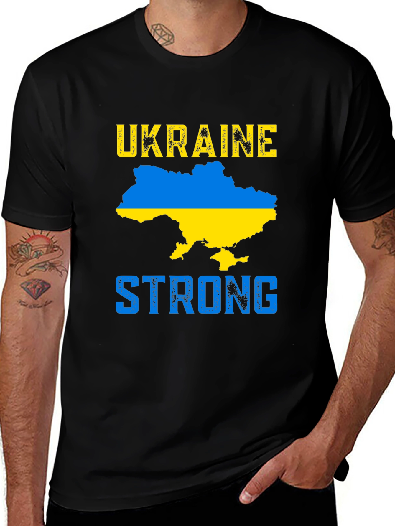 Ukraine Strong Graphic Tee - Black Unisex T-Shirt