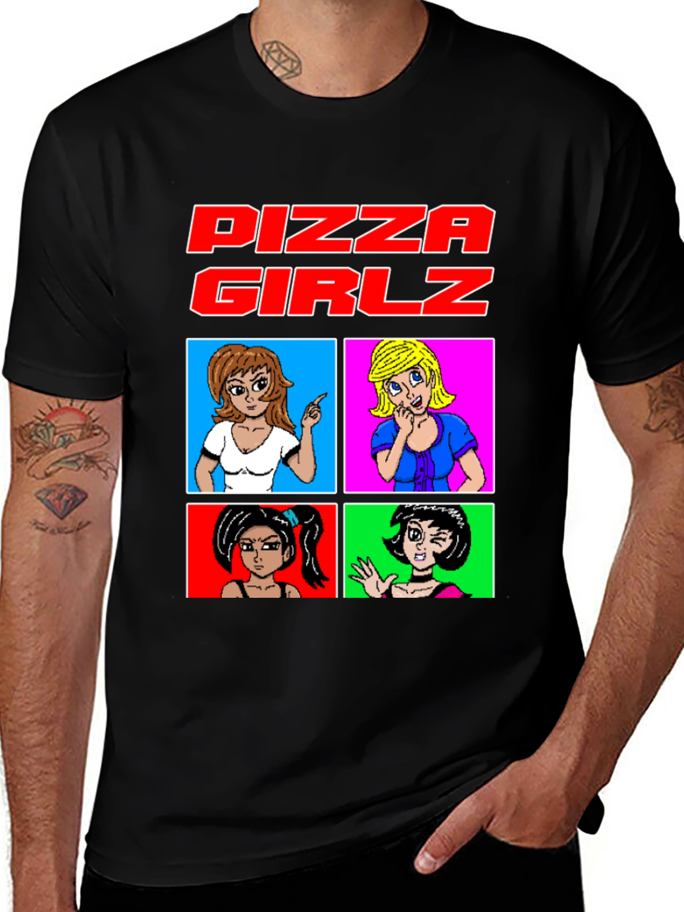 Variant 21 of Pizza Girlz T-Shirt - Retro Anime Graphic Tee