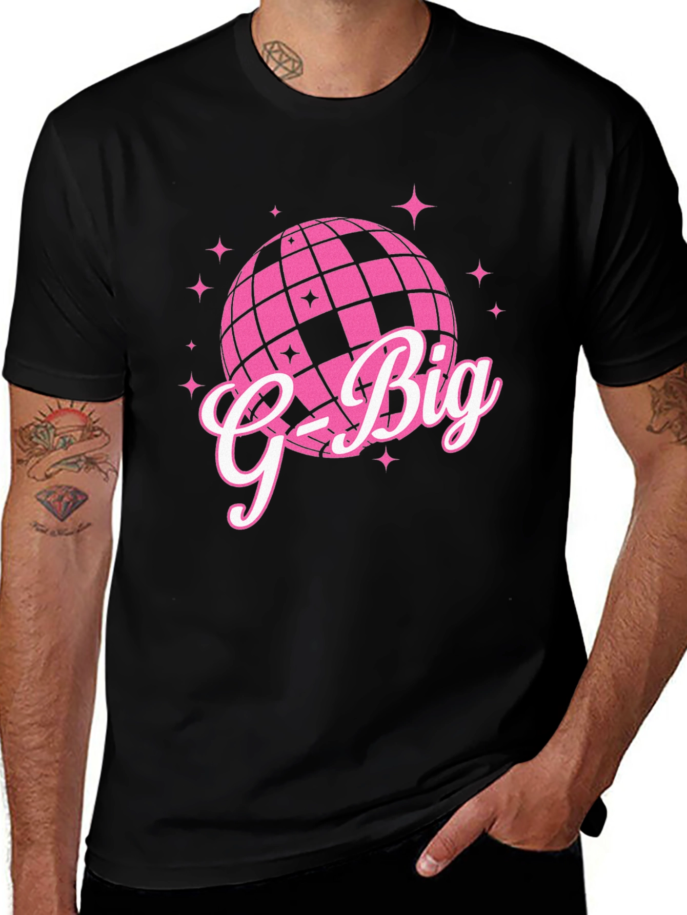 Variant 24 of G-Big Disco Ball Graphic Tee - Trendy Party Shirt