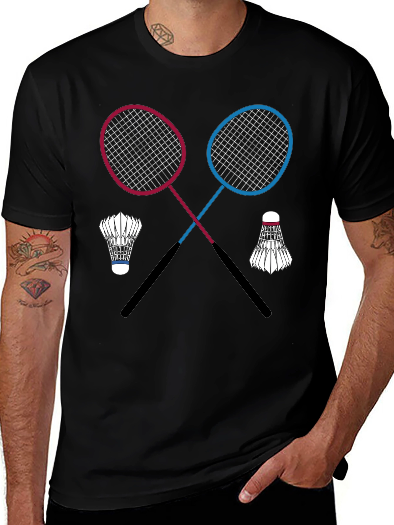 Variant 14 of Badminton Racket T-Shirt