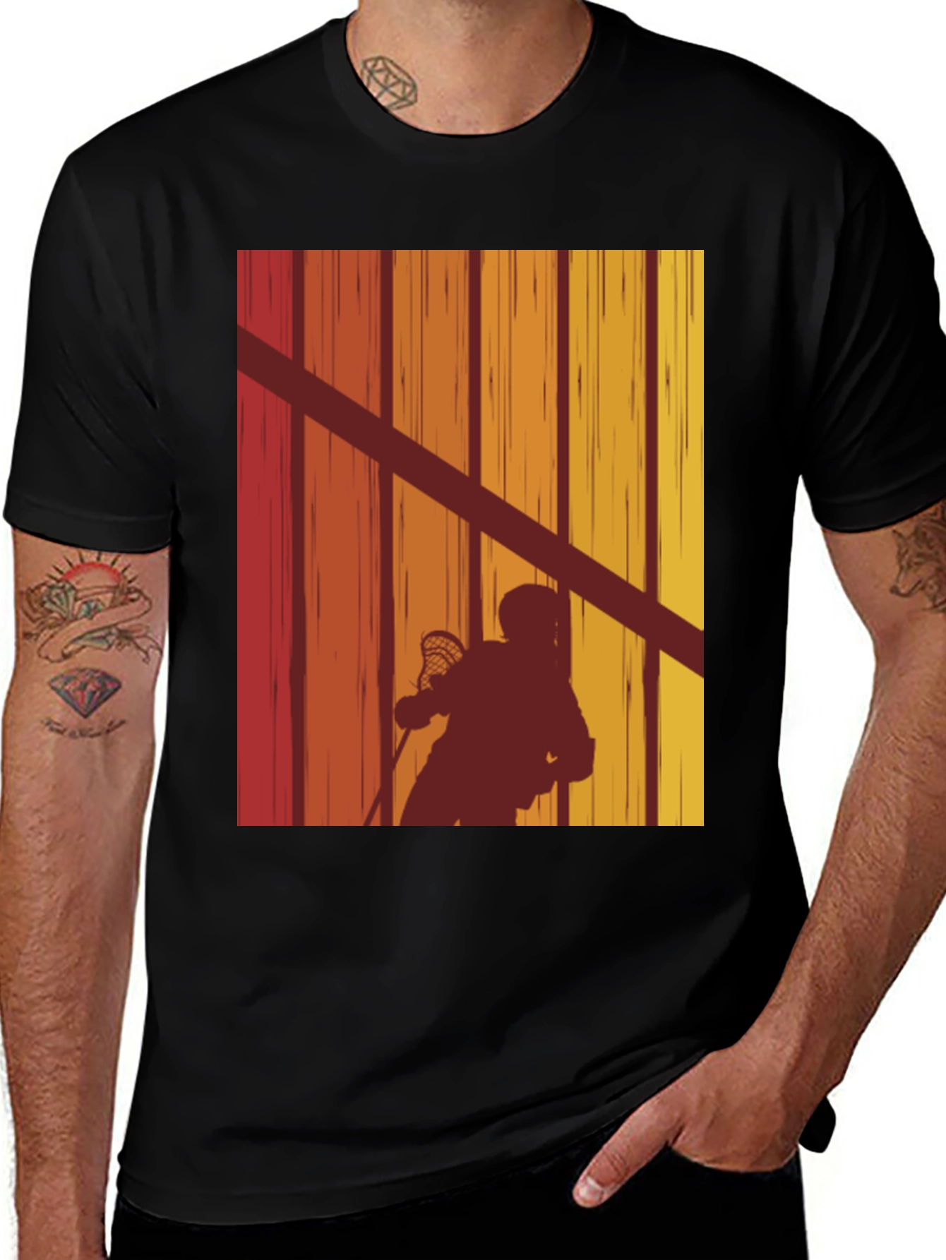 Variant 26 of Retro Lacrosse Player T-Shirt