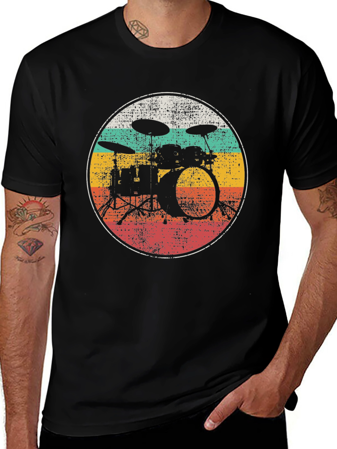 Variant 20 of Retro Drum Set Graphic Tee