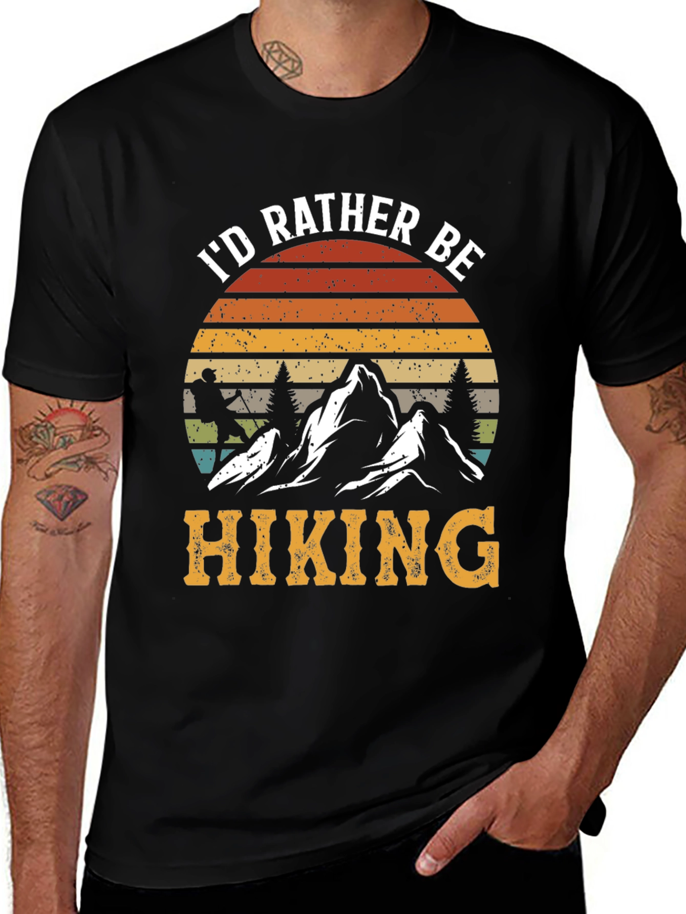 Variant 19 of I'd Rather Be Hiking Graphic Tee - Outdoor Adventure Shirt