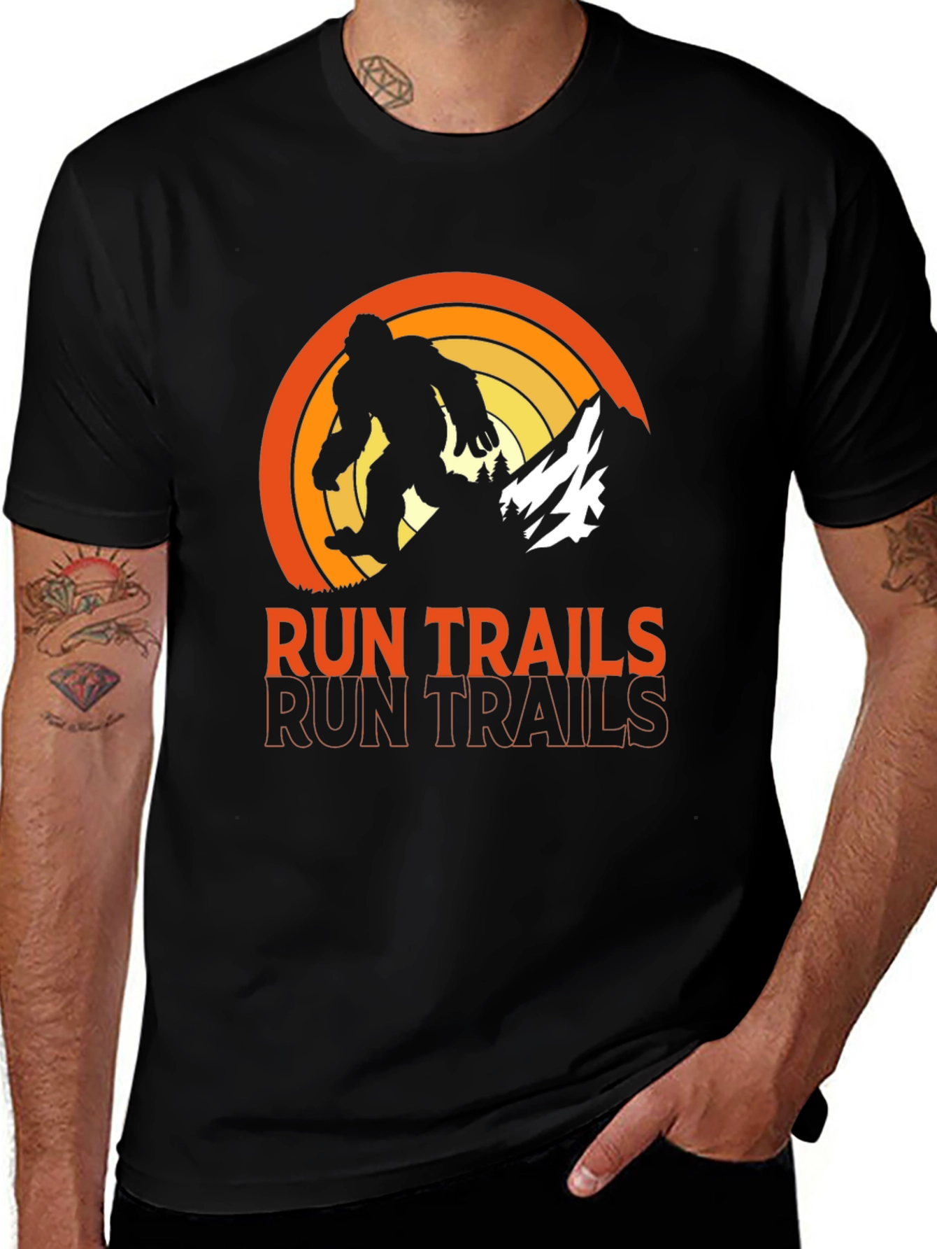 Variant 15 of Run Trails Bigfoot Graphic Tee - Adventure Ready