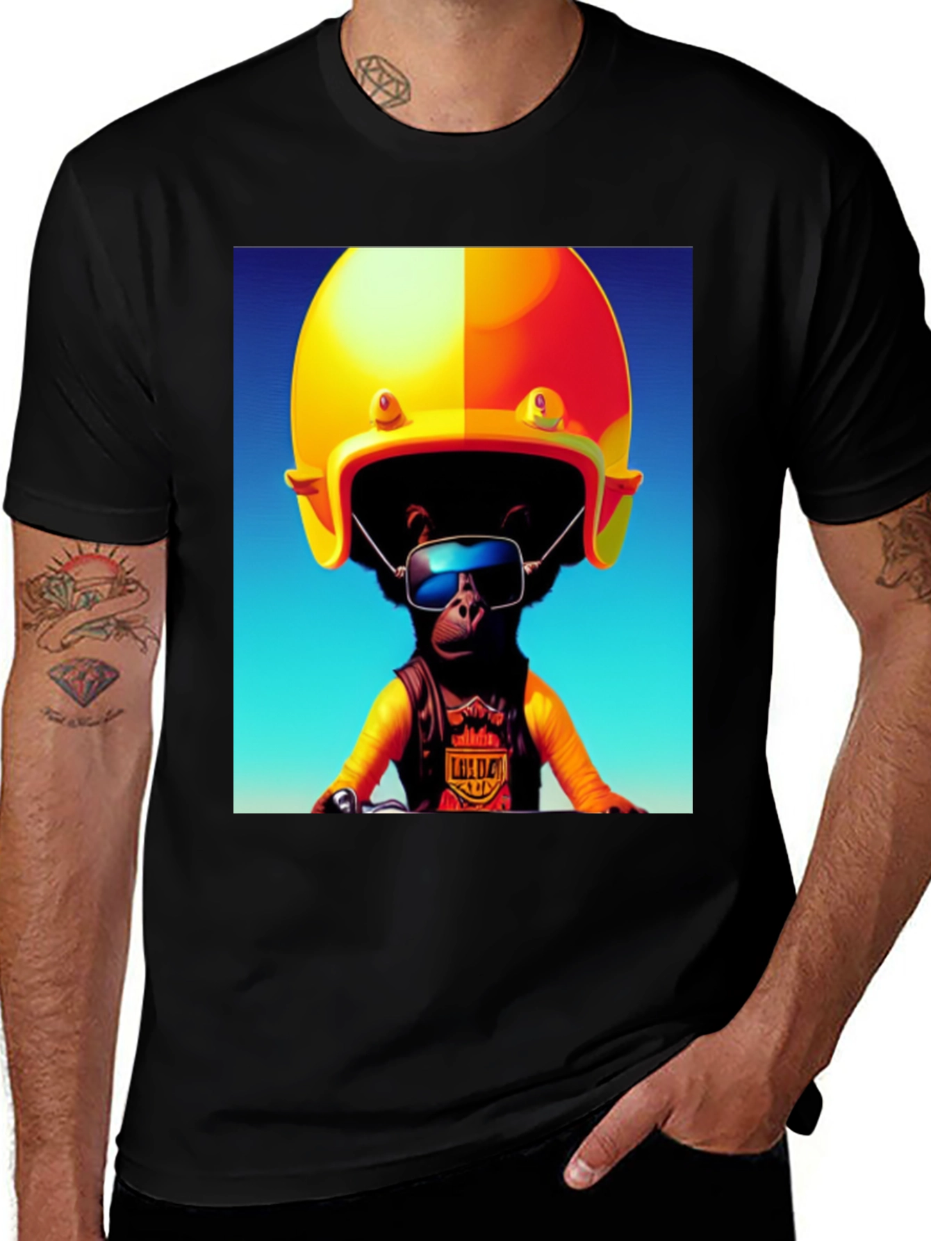 Variant 16 of Monkey Biker T-Shirt - Unique Graphic Tee