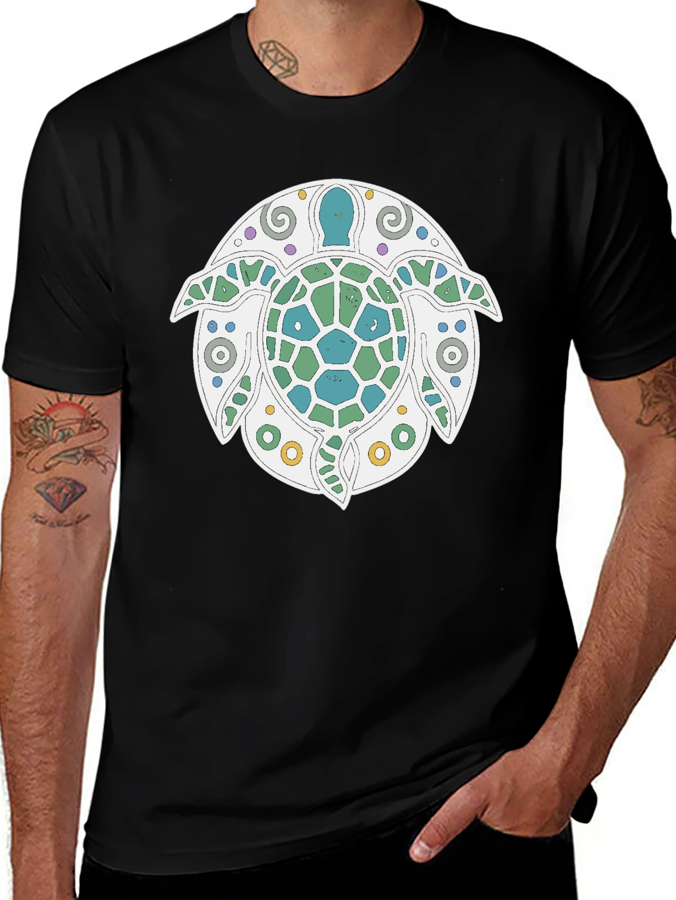 Variant 28 of Turtle Graphic Tee - Stylish Black T-Shirt