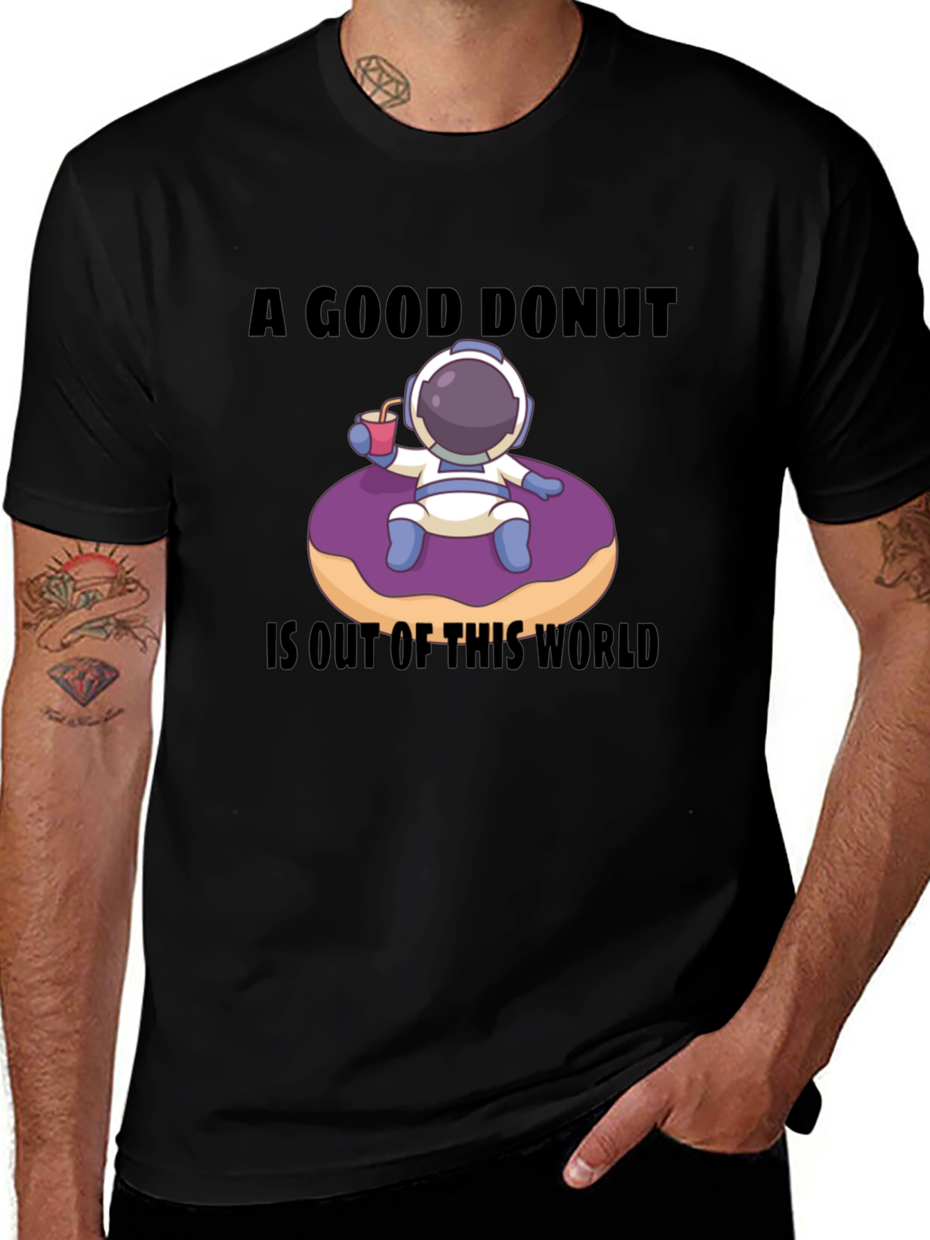 Variant 3 of Astronaut Donut Graphic T-Shirt: Out of This World Comfort!