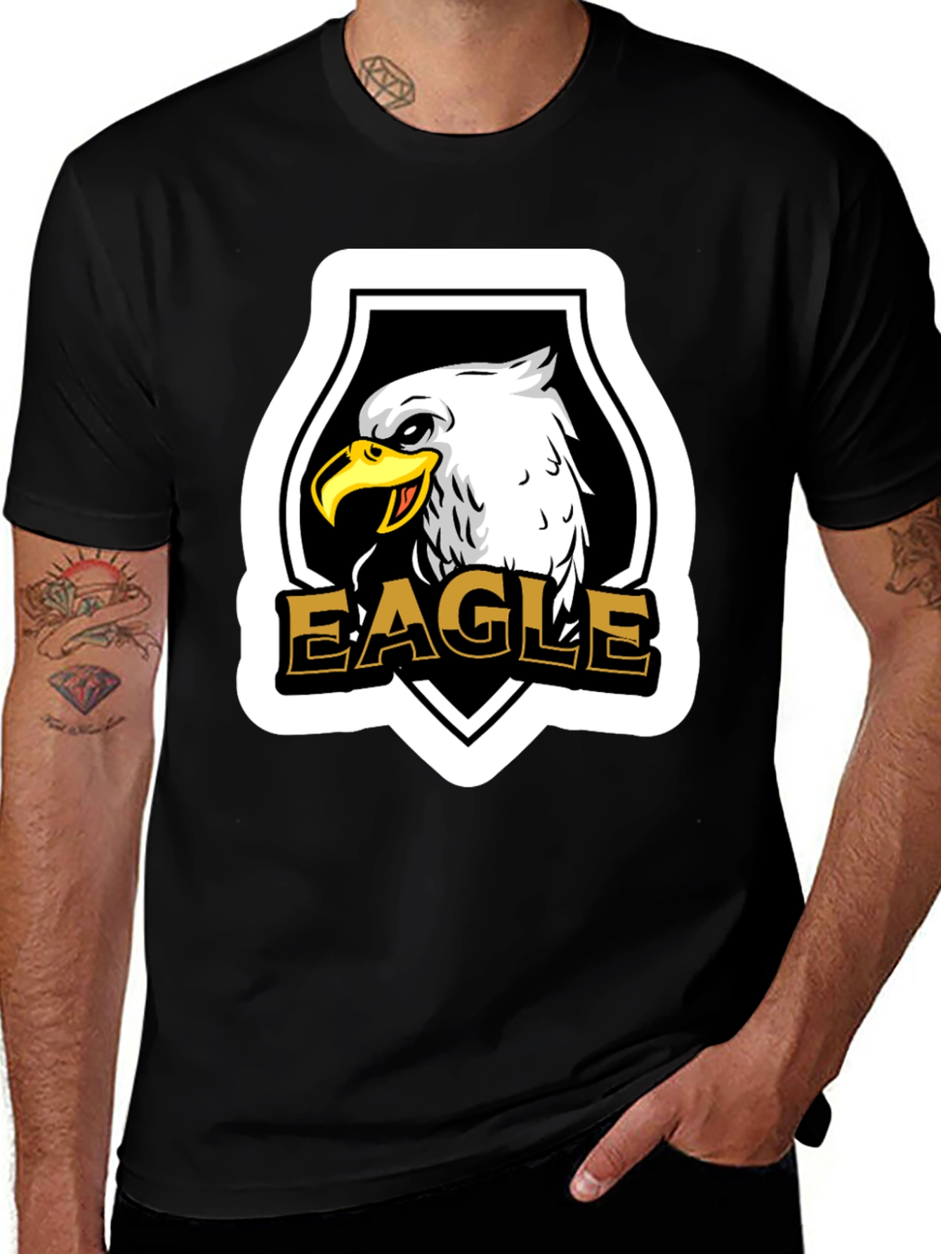 Variant 12 of Eagle Graphic Black T-Shirt