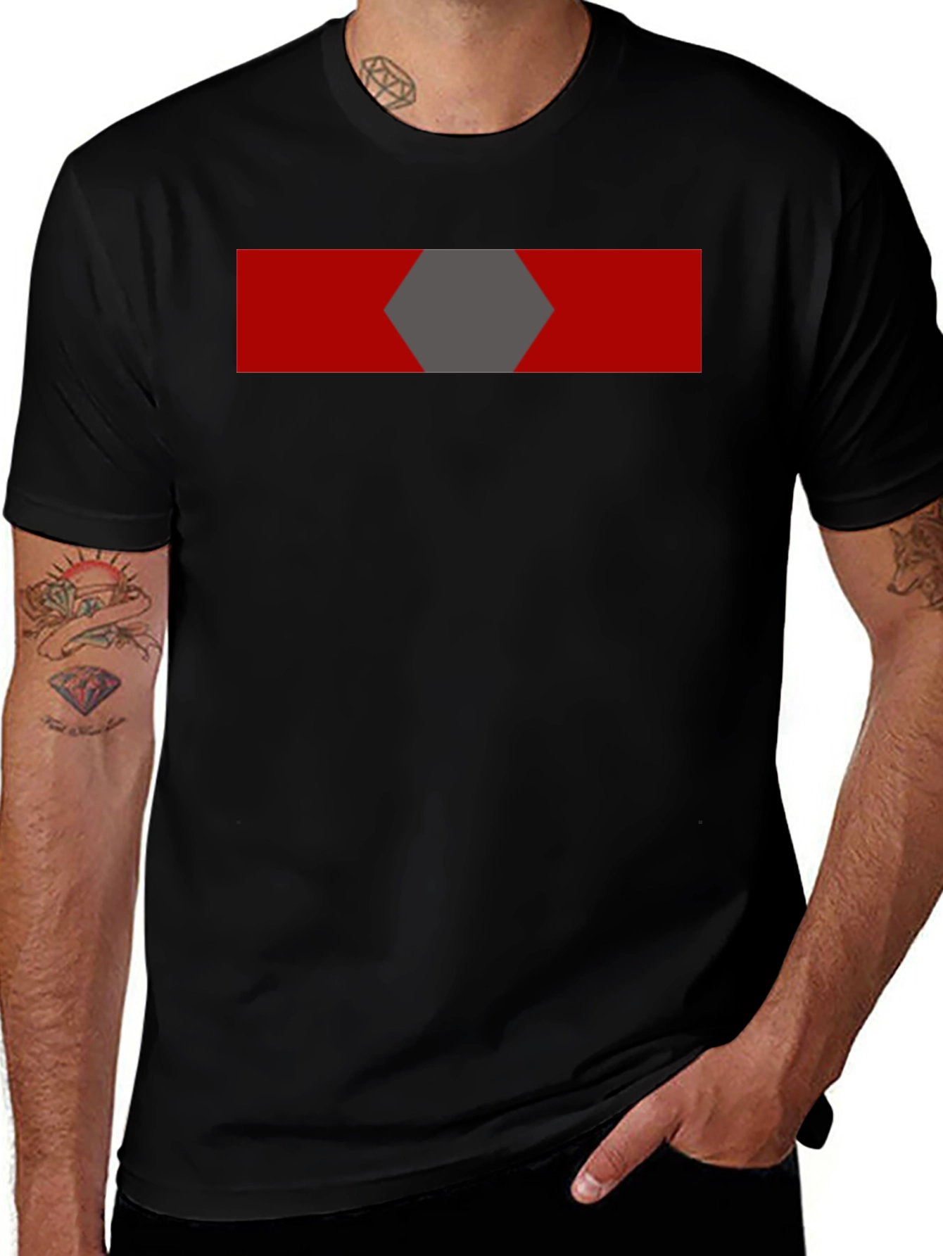 Variant 5 of Geometric Graphic Tee - Black