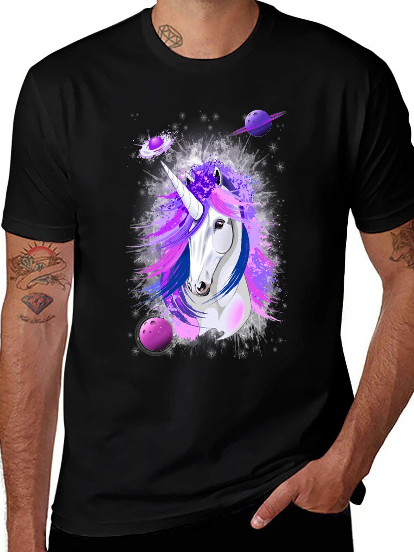 Variant 9 of Unicorn Galaxy Graphic Print Tee