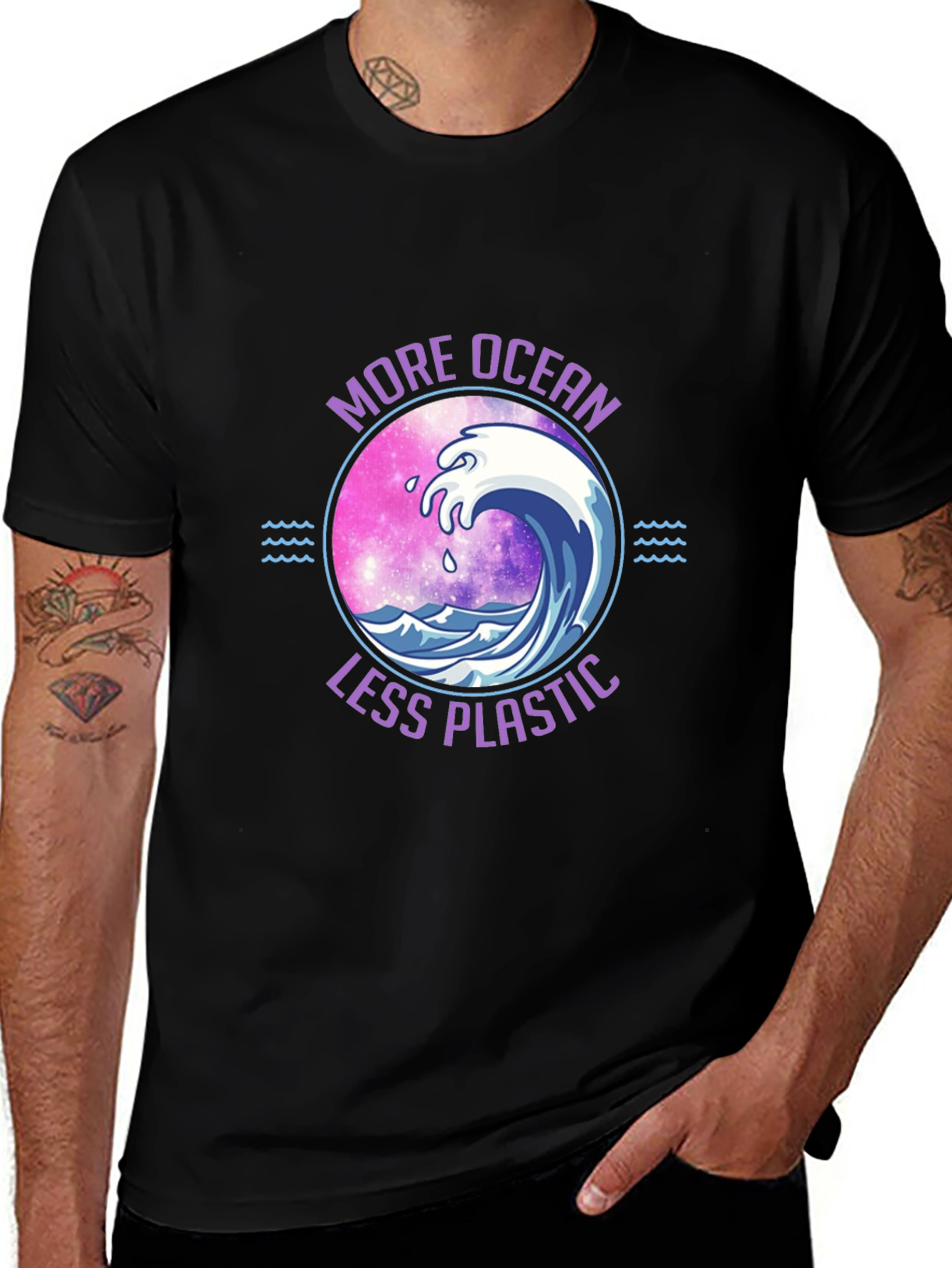 Variant 19 of Ocean Conservation Graphic Tee - More Ocean Less Plastic
