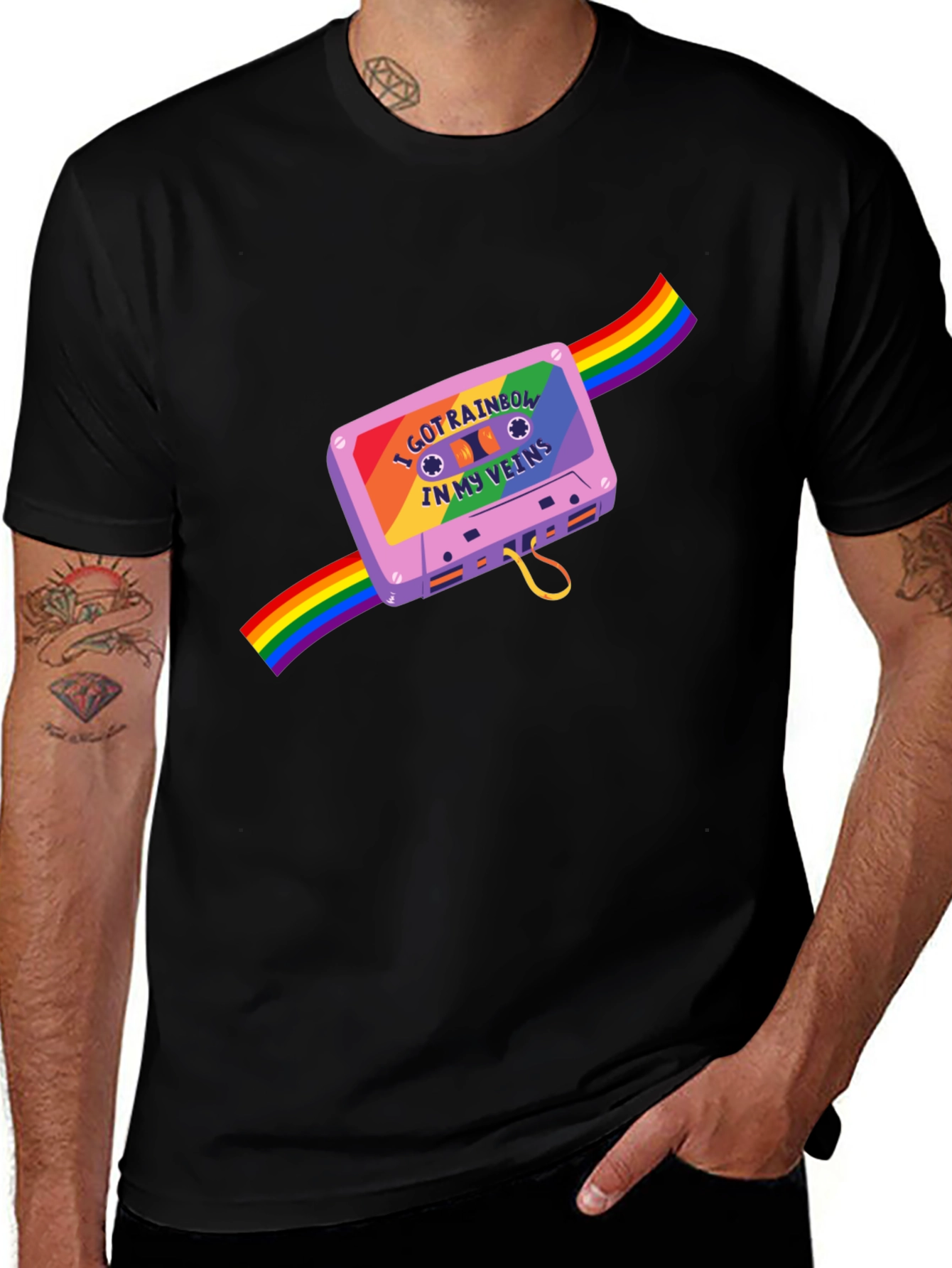 Variant 25 of Rainbow Cassette Pride T-Shirt