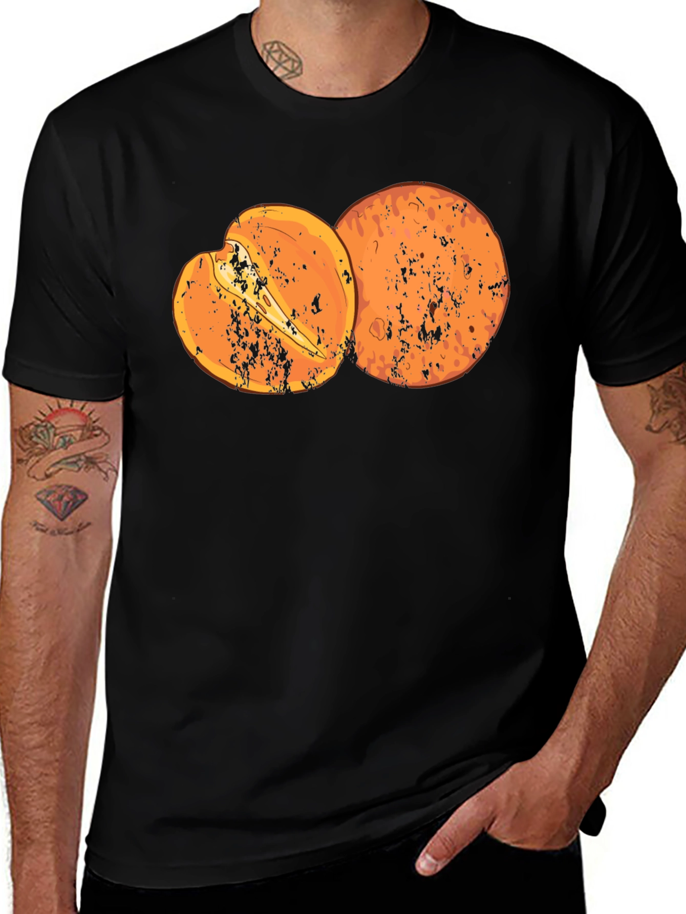 Orange Graphic Print T-Shirt