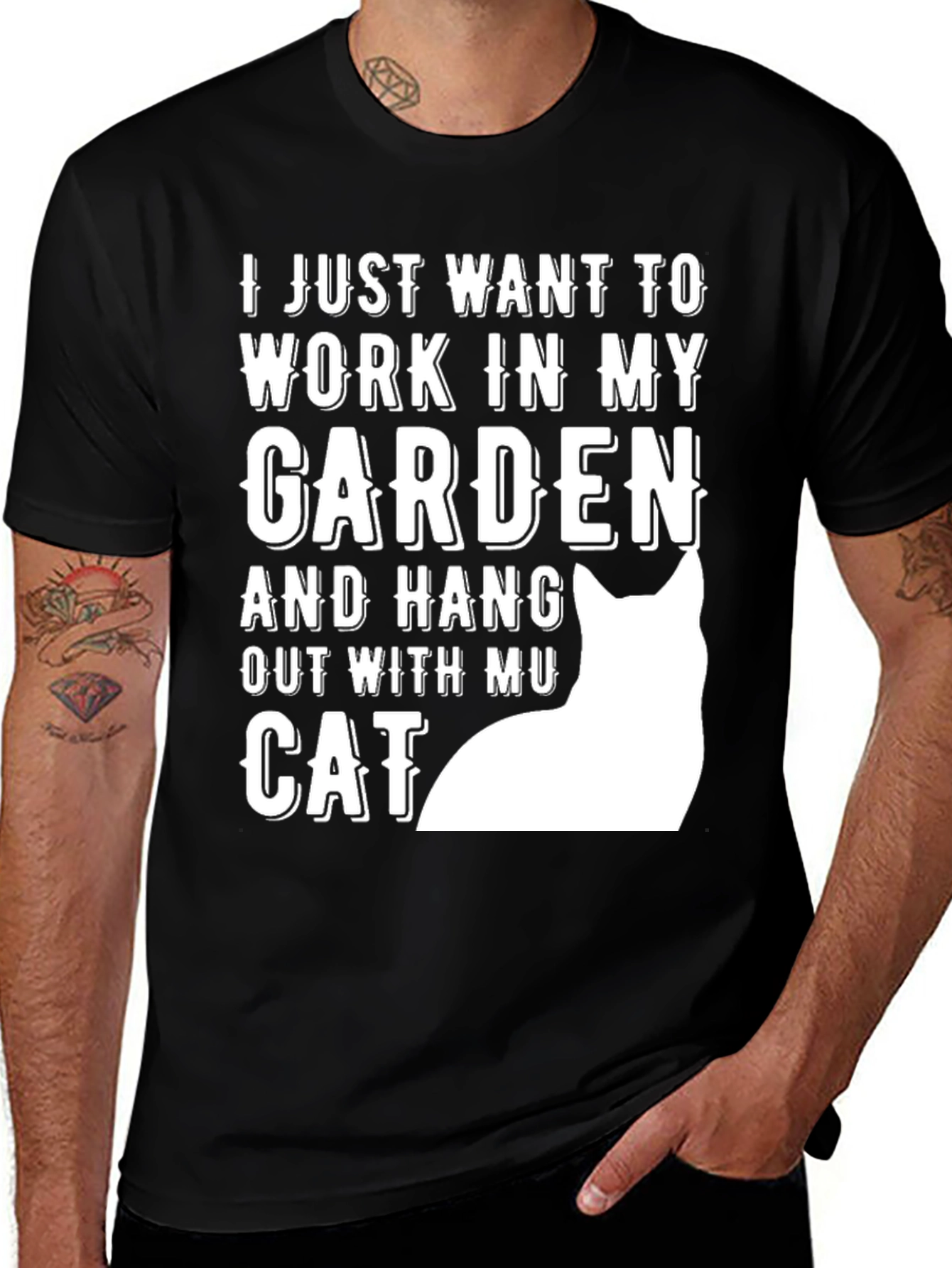 Variant 23 of Work in My Garden T-Shirt - Cat Lover Tee