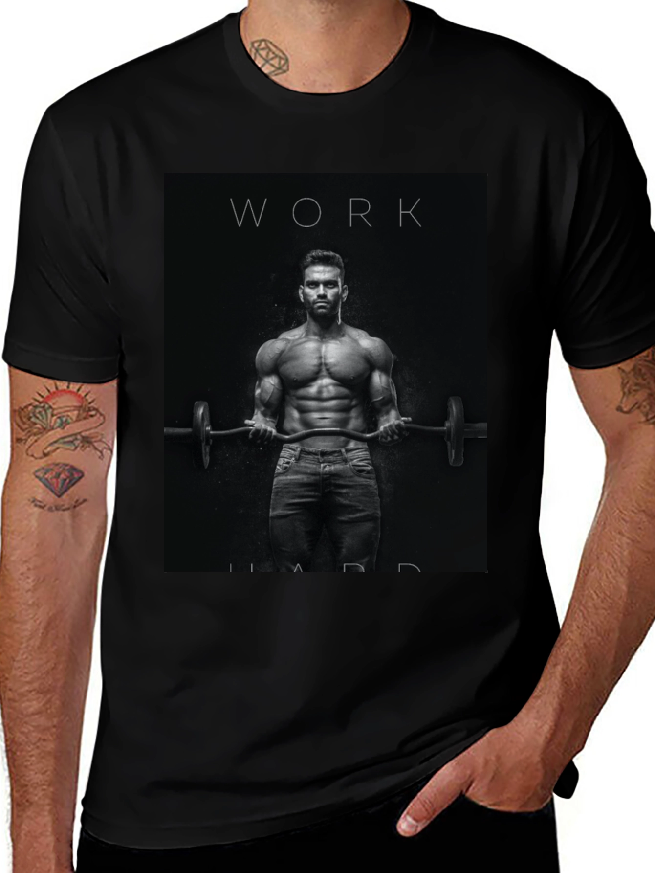 Variant 24 of Work Hard Motivational Graphic T-Shirt