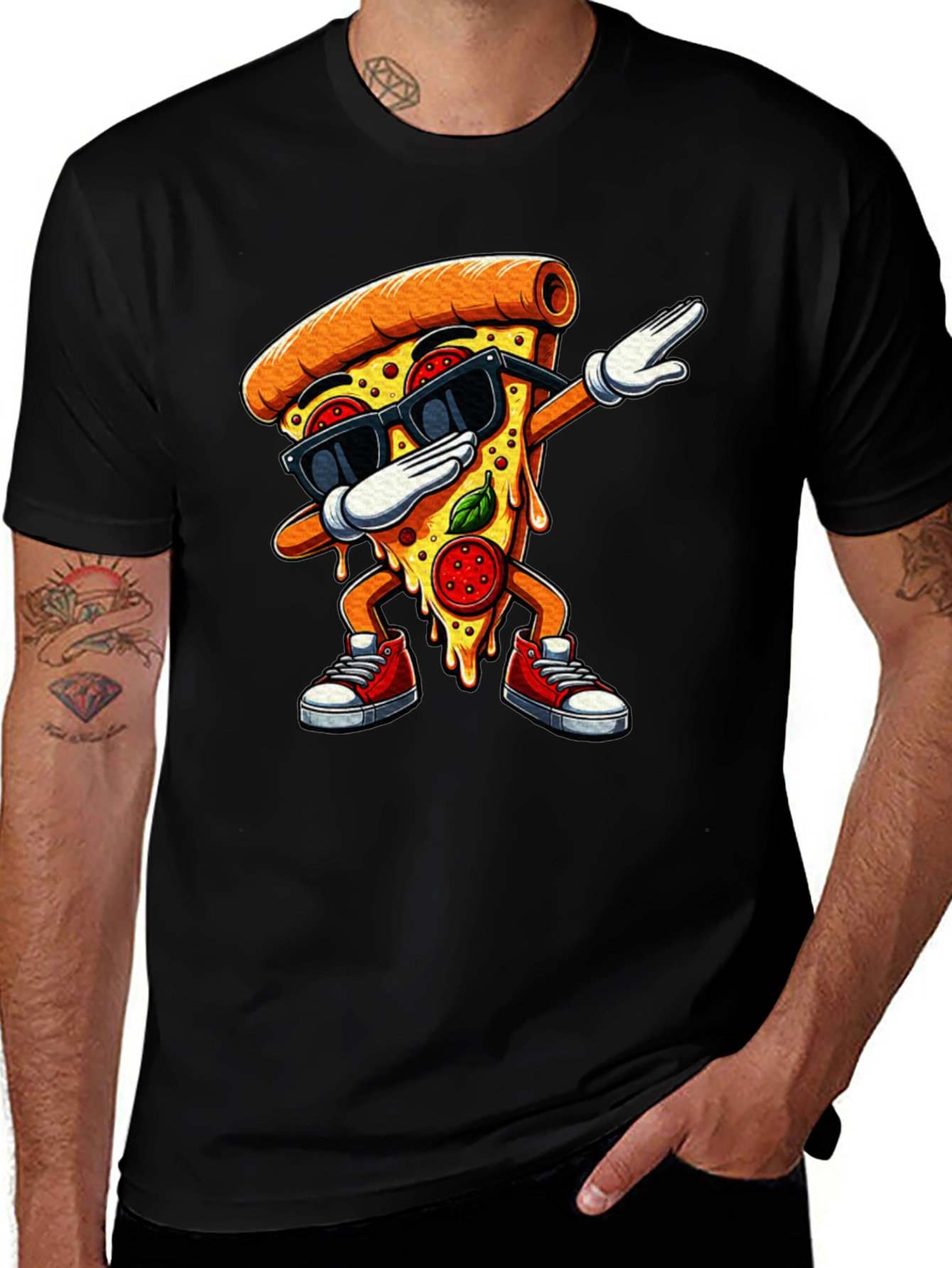 Variant 30 of Funny Pizza Slice Dabbing Graphic T-Shirt