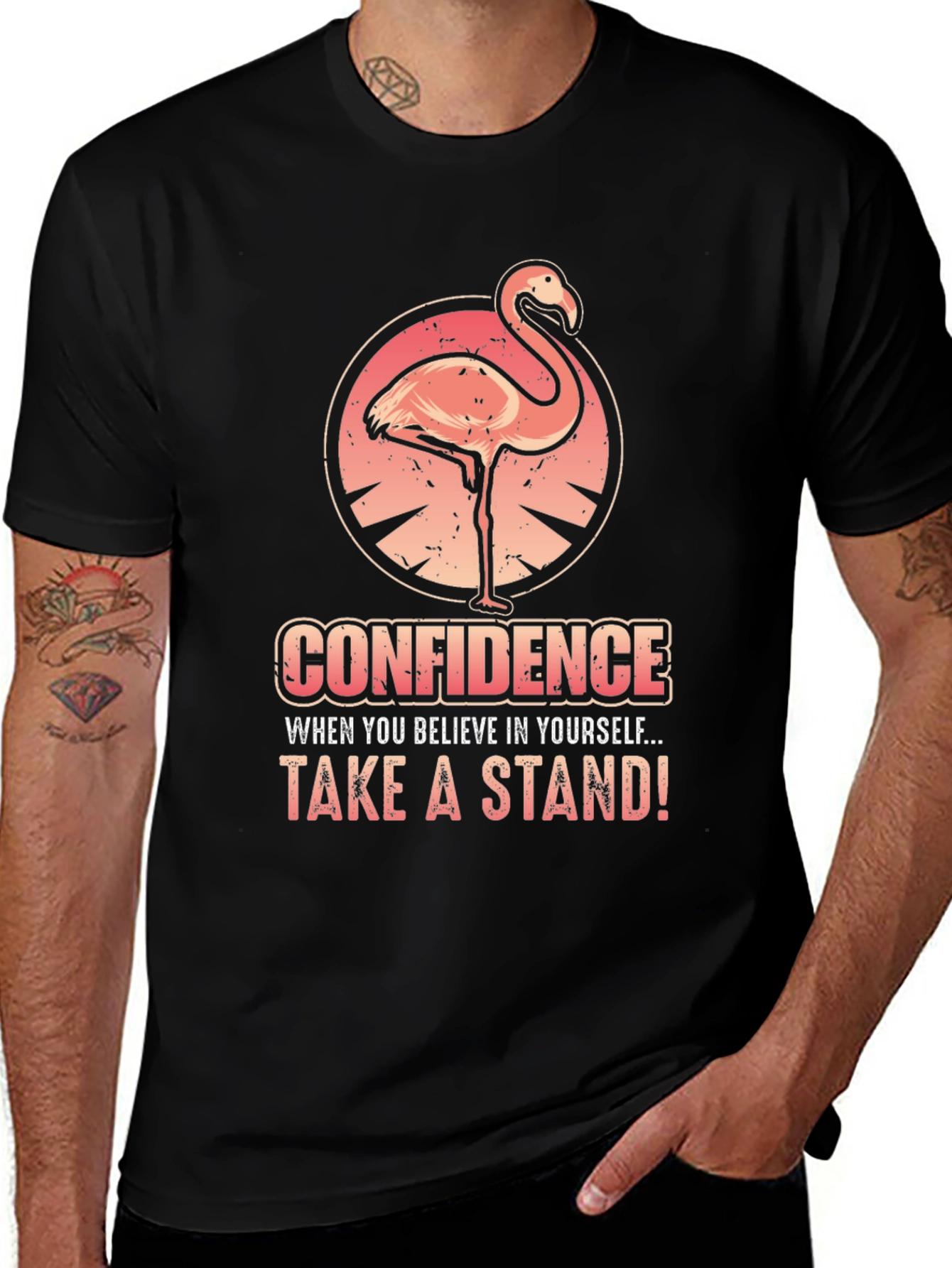 Variant 19 of Confidence Flamingo Graphic Tee - Take a Stand!