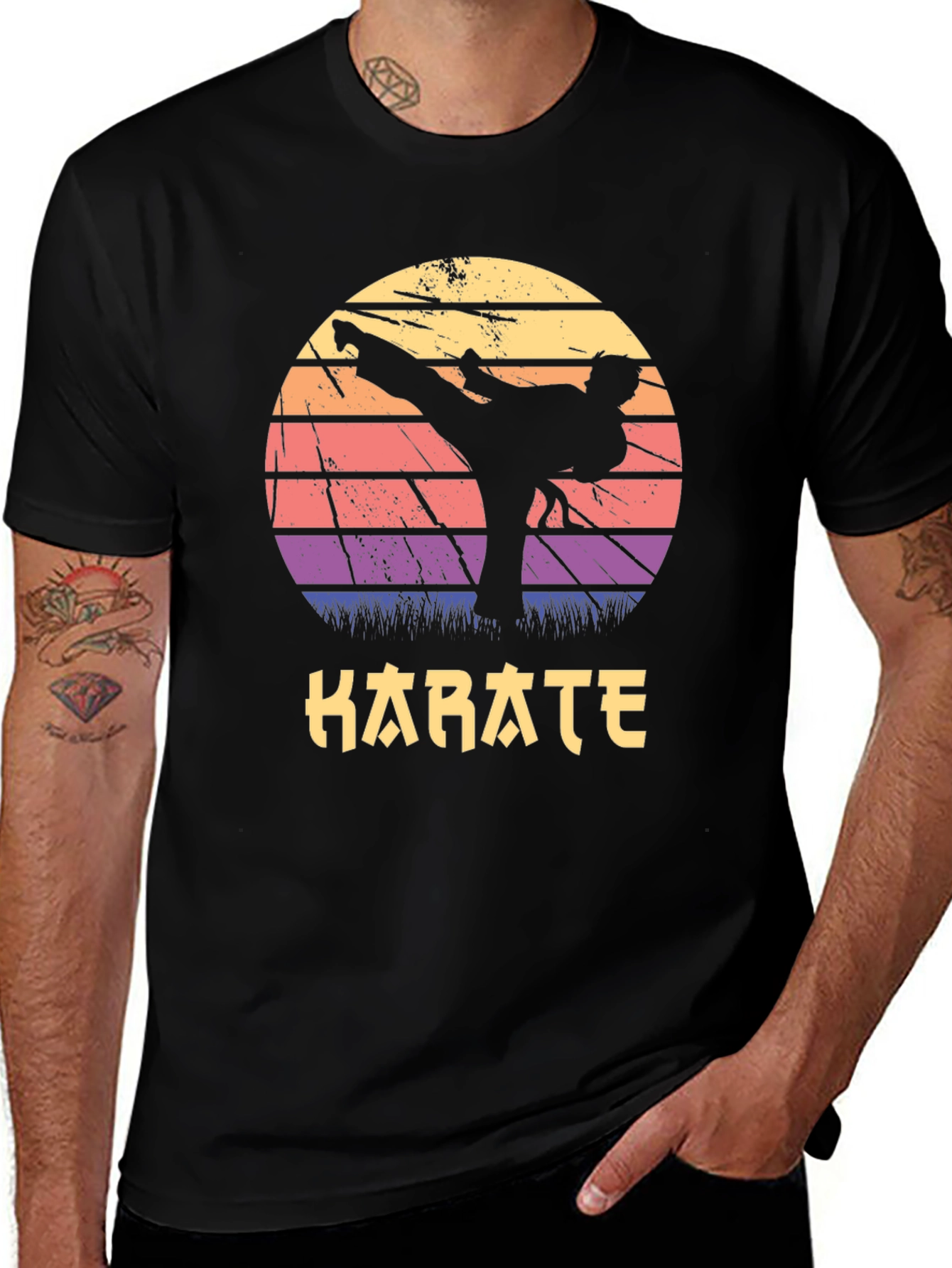 Variant 17 of Retro Karate Sunset T-Shirt