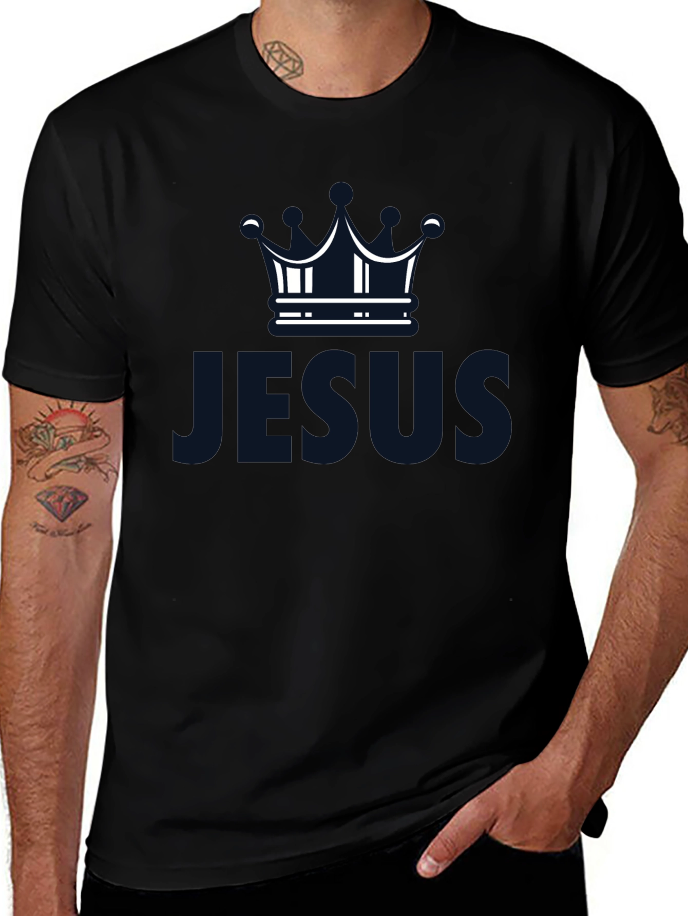 Jesus Crown Graphic Tee - Soft Cotton Blend T-Shirt