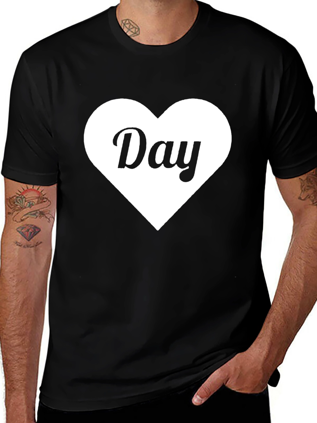 Variant 9 of Heart Day T-Shirt - Stylish Black Tee