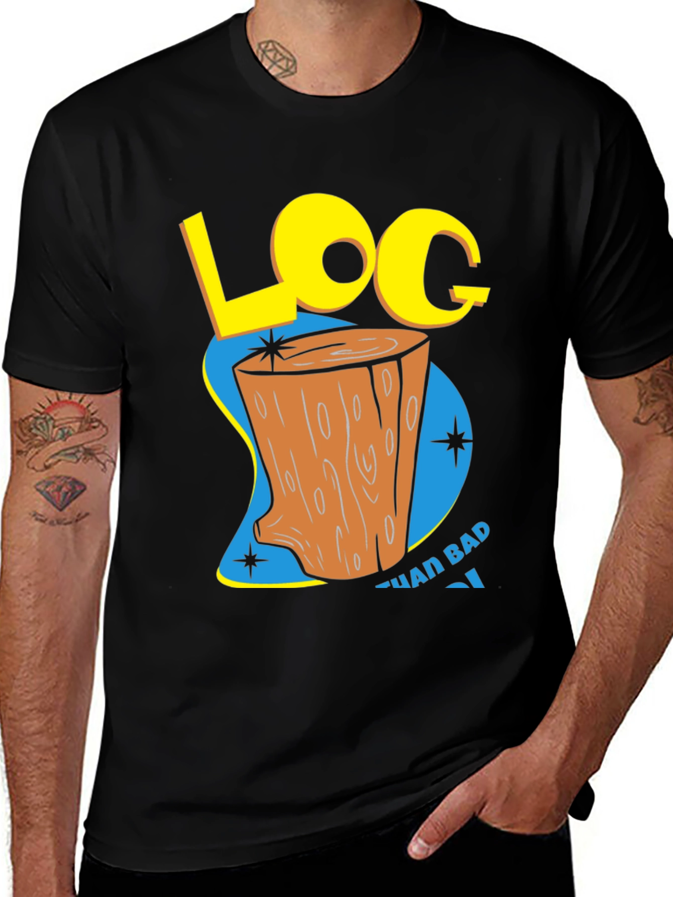 Retro "Log" Cartoon Graphic Tee